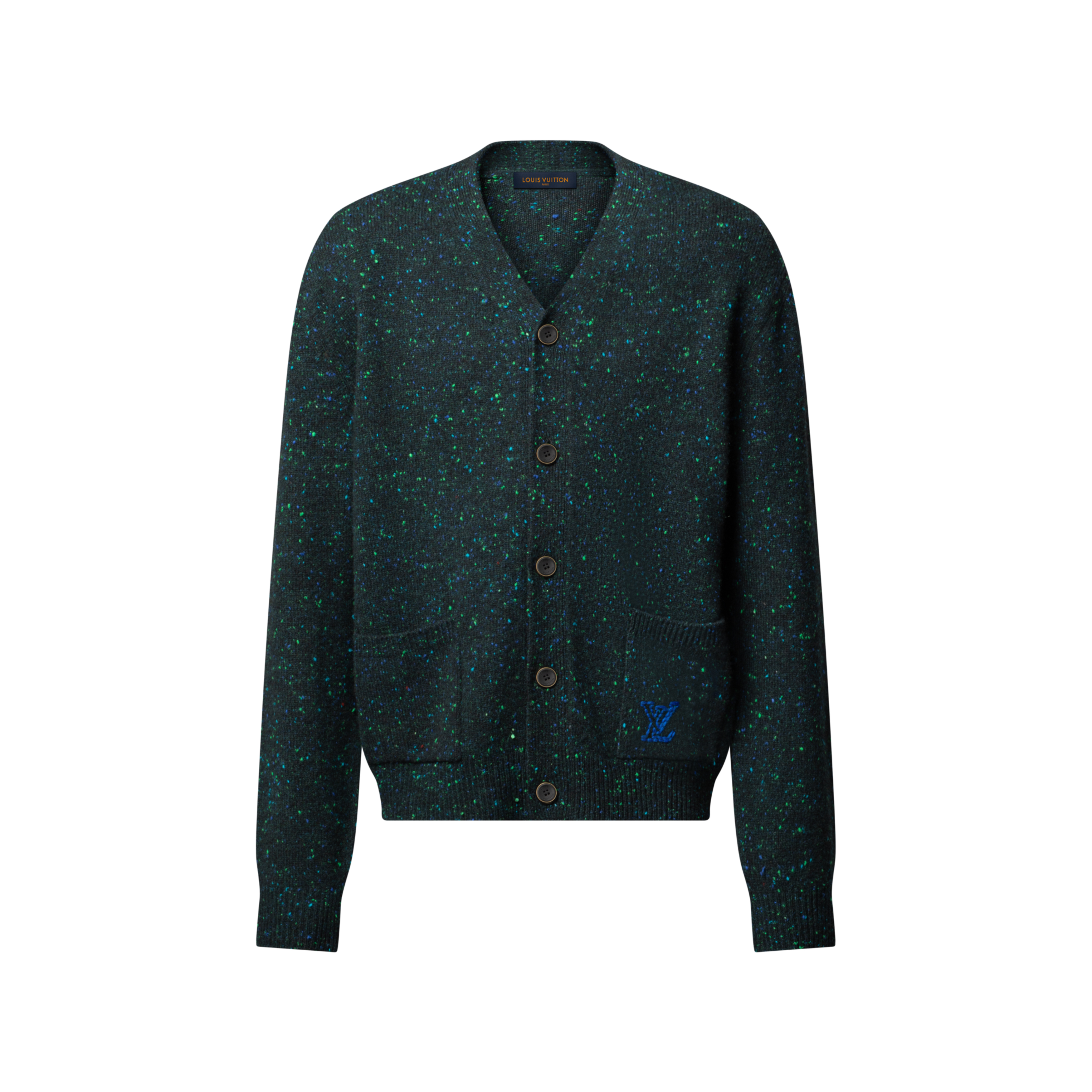 NIGO Louis Vuitton Men's Fall/Winter Fashion Casual V-Neck Single Button Loose Fit Relaxed Fit Cashmere Sweater Knit Cardigan #nigo79415