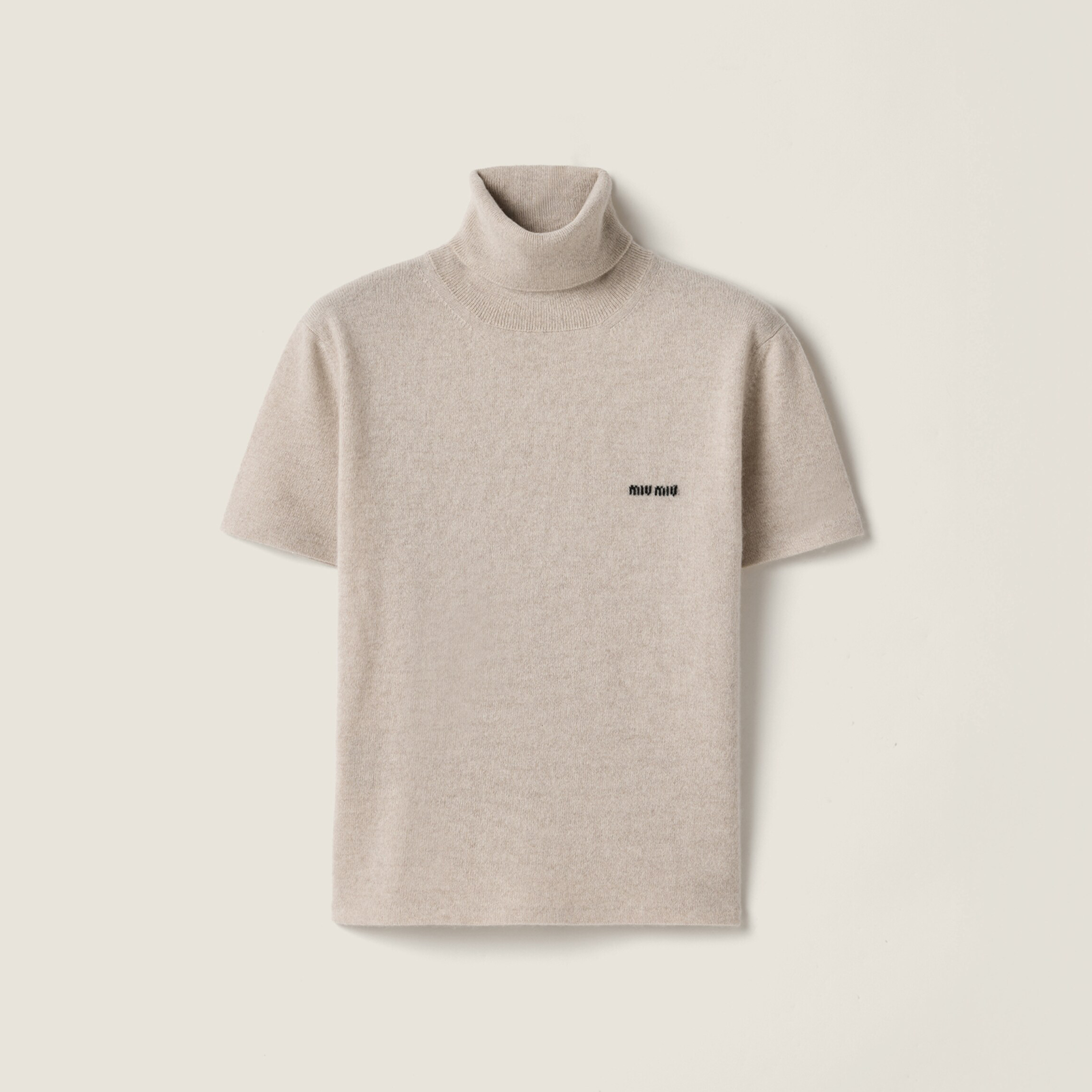 NIGO MiuMiu Women's Fall/Winter Fashion Casual Solid Color Cashmere Turtleneck Short Sleeve Knit Sweater #nigo79416