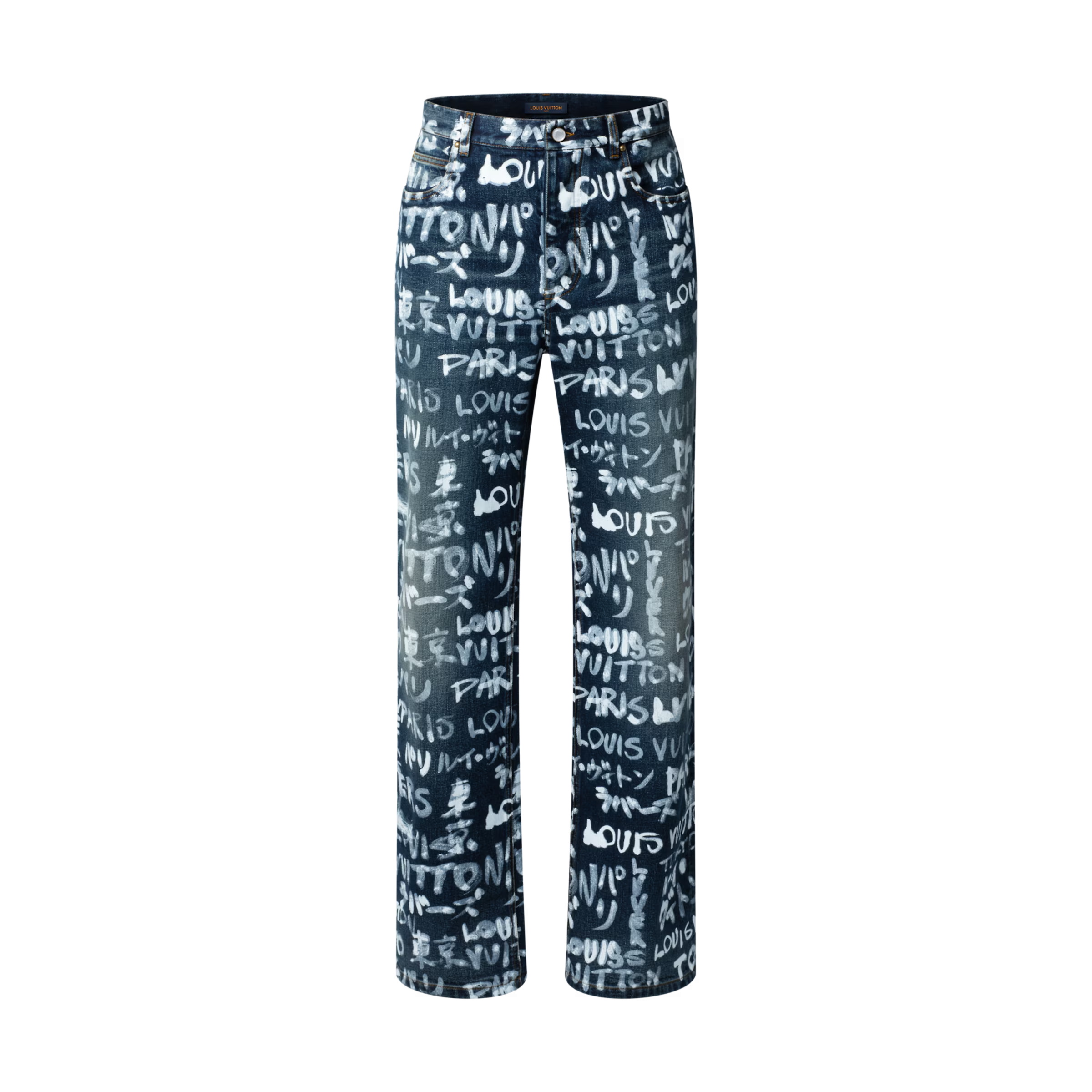 NIGO Louis Vuitton Men's Spring/Fall Fashion Casual Full Letter Graffiti Jeans Pants #nigo79433