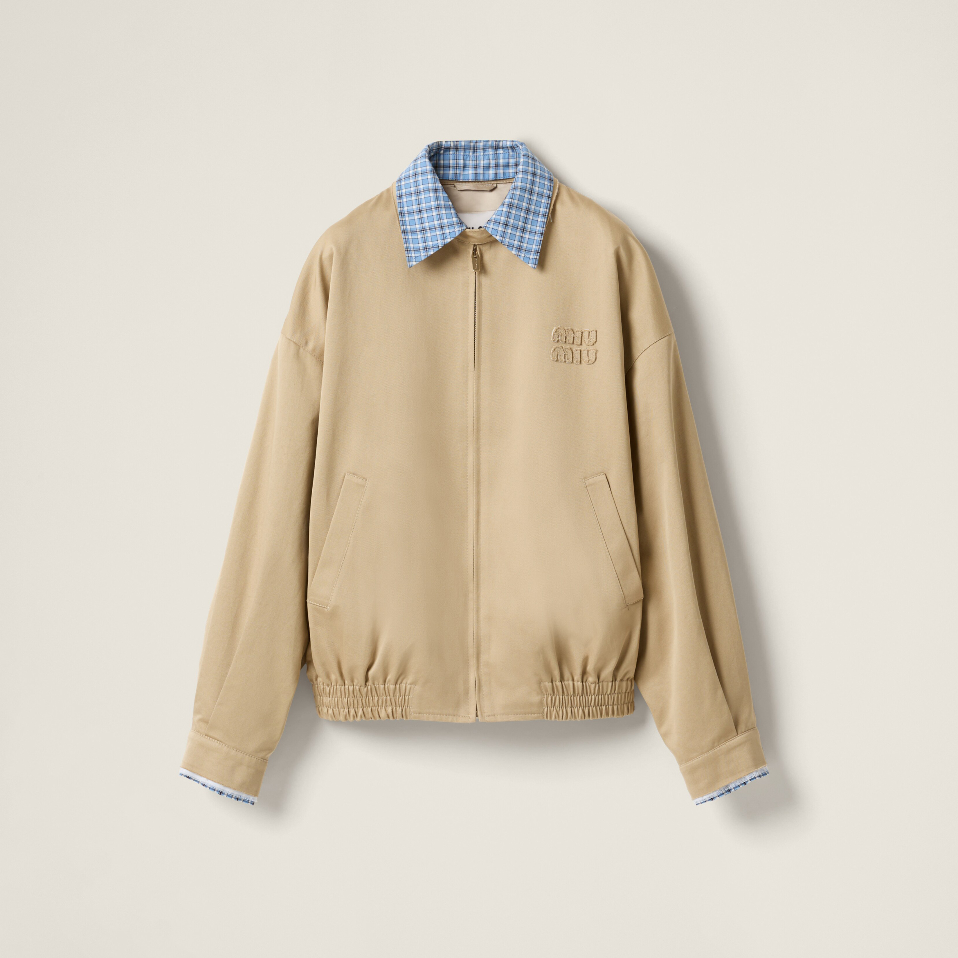 NIGO MiuMiu Women's Spring/Fall Fashion Casual Plaid Patchwork Collar Zipper Front Long Sleeve Jacket #nigo79438