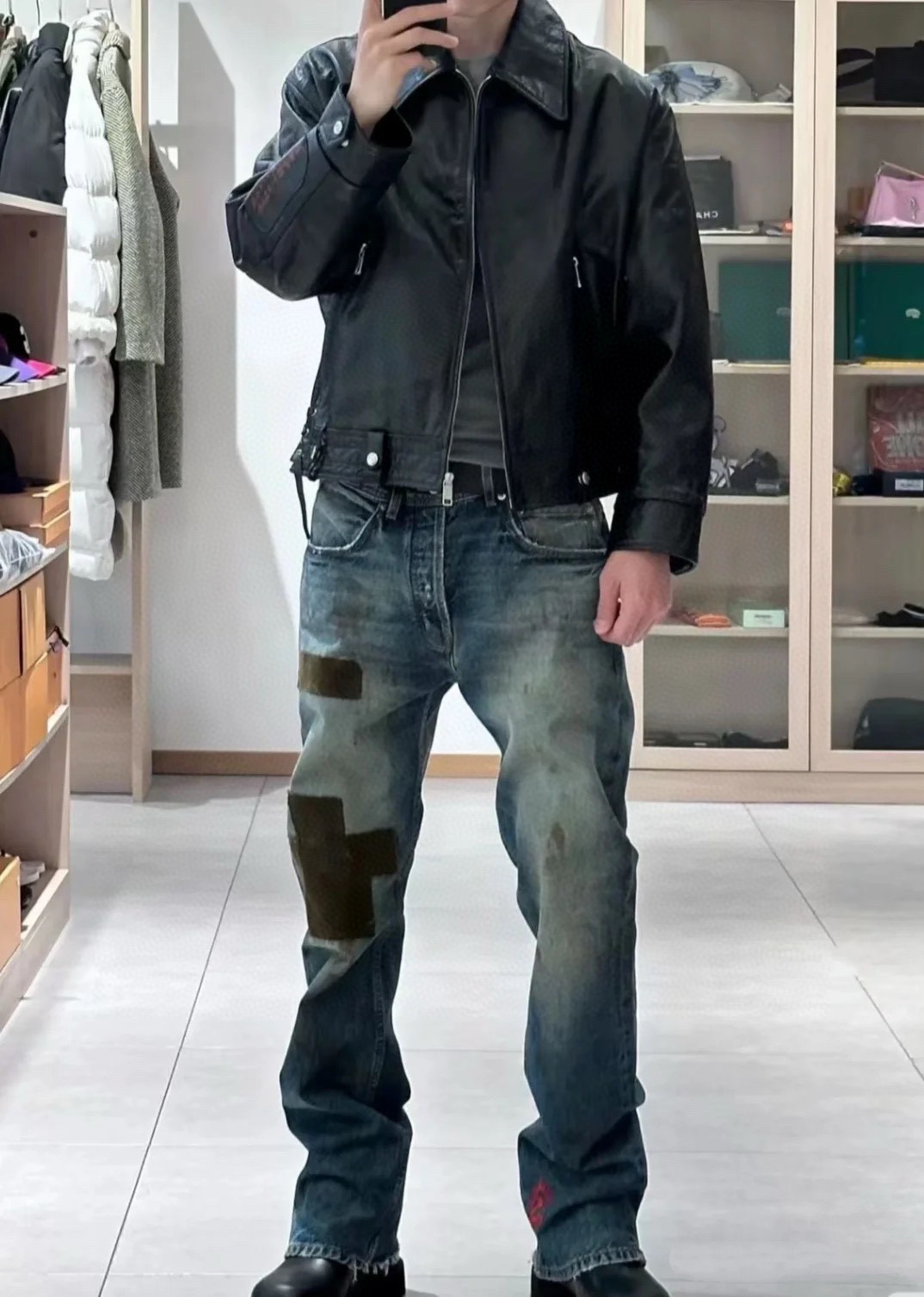 NIGO Enfants Riches Deprimes Men's & Women's Four-Season Distressed Patchwork Embroidered Mid-Rise Flared Jeans Casual Solid-Color Denim Pants Ngvp #nigo2715