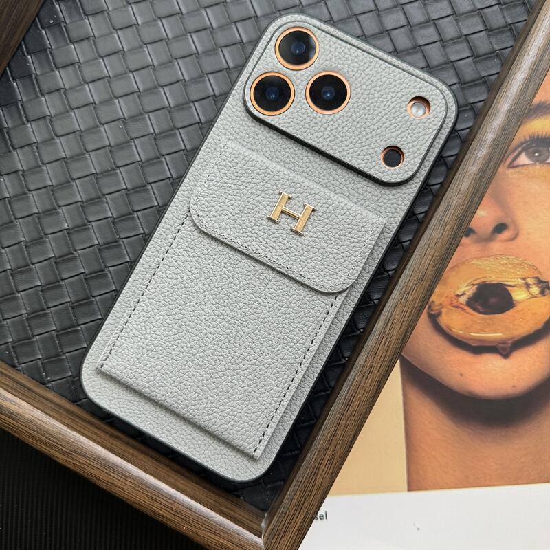 NIGO Hermes Men's And Women's Classic Solid Color Logo Leather Apple Series Phone Case Accessories #nigo79471