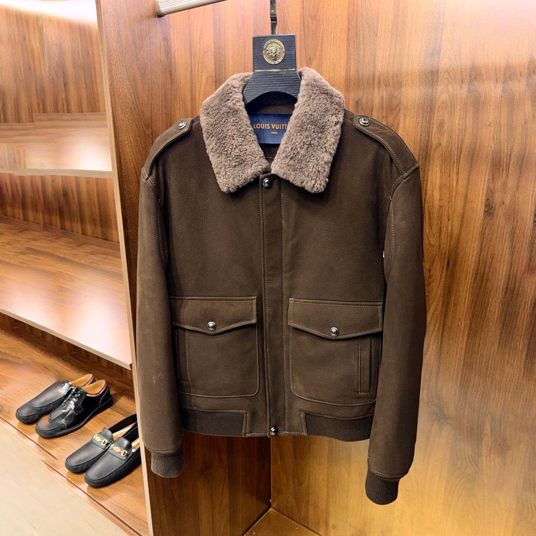 NIGO Louis Vuitton Men's Winter Fashion Classic Fleece Lined Collar Zipper White Goose Down Jacket #nigo79464