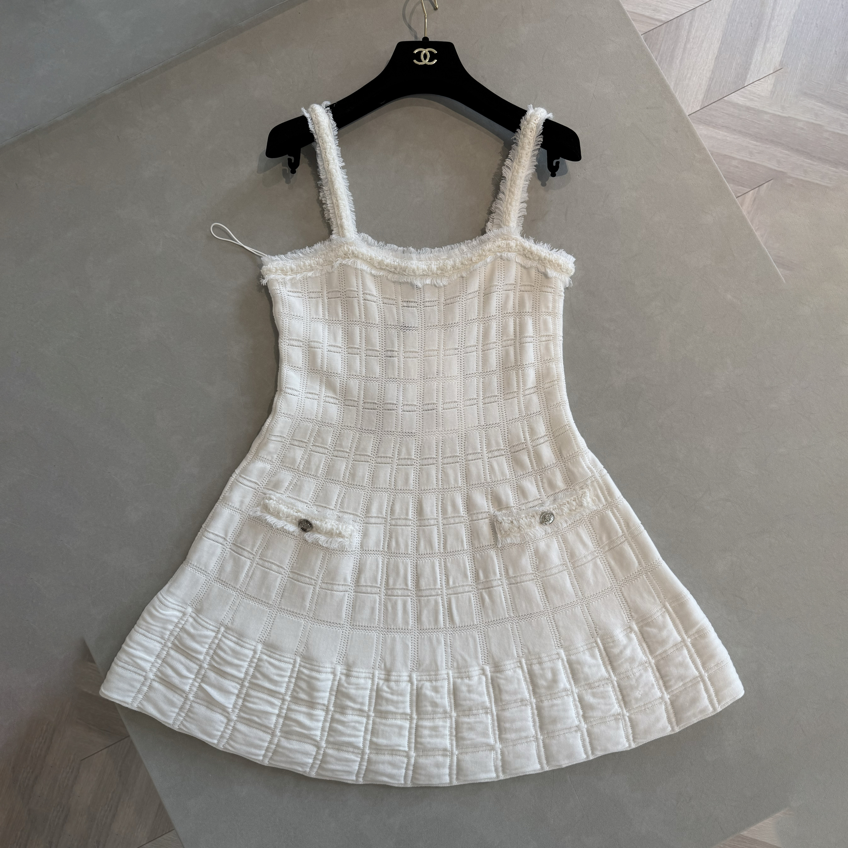 NIGO Chanel Women's Summer Fashion Casual Solid Color Sleeveless Fringe Halter Dress #nigo79456