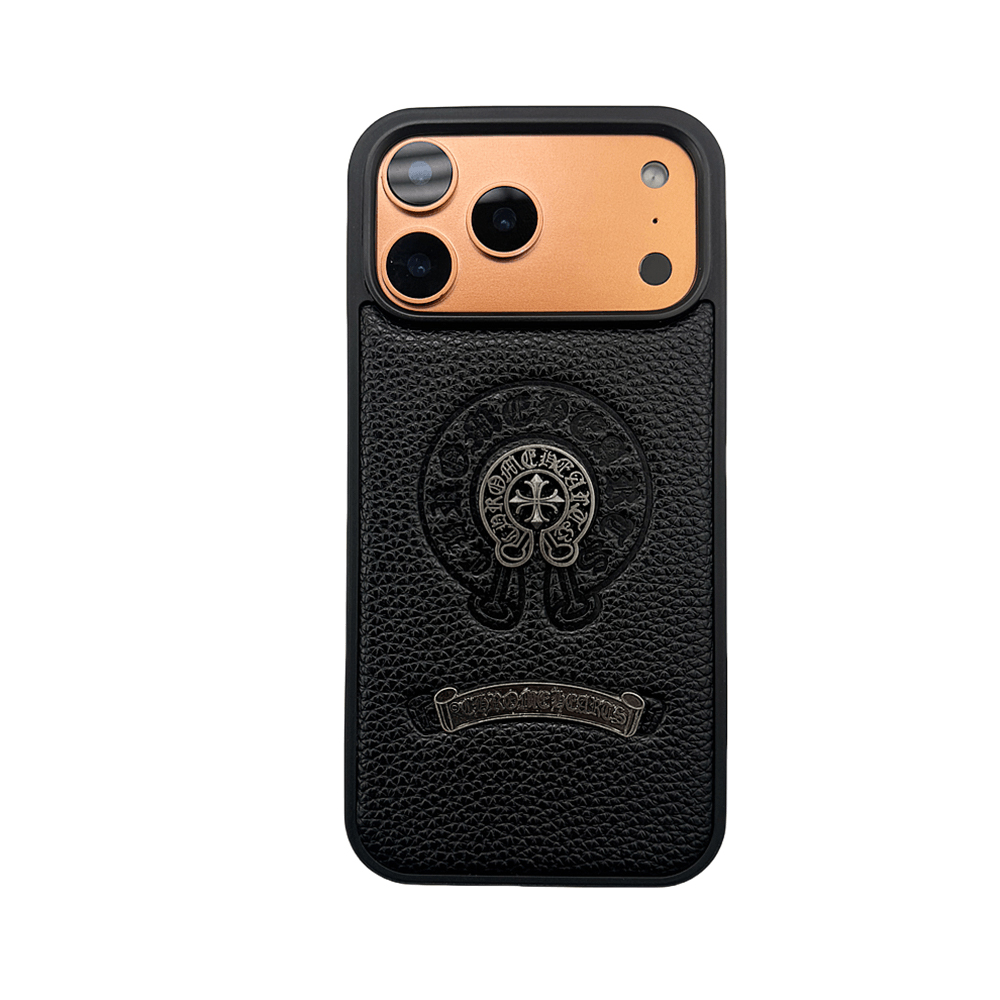 NIGO Chrome Hearts Men's And Women's Fashion Solid Color Logo Cross Print Decorative Leather iPhone Case Accessories #nigo79468