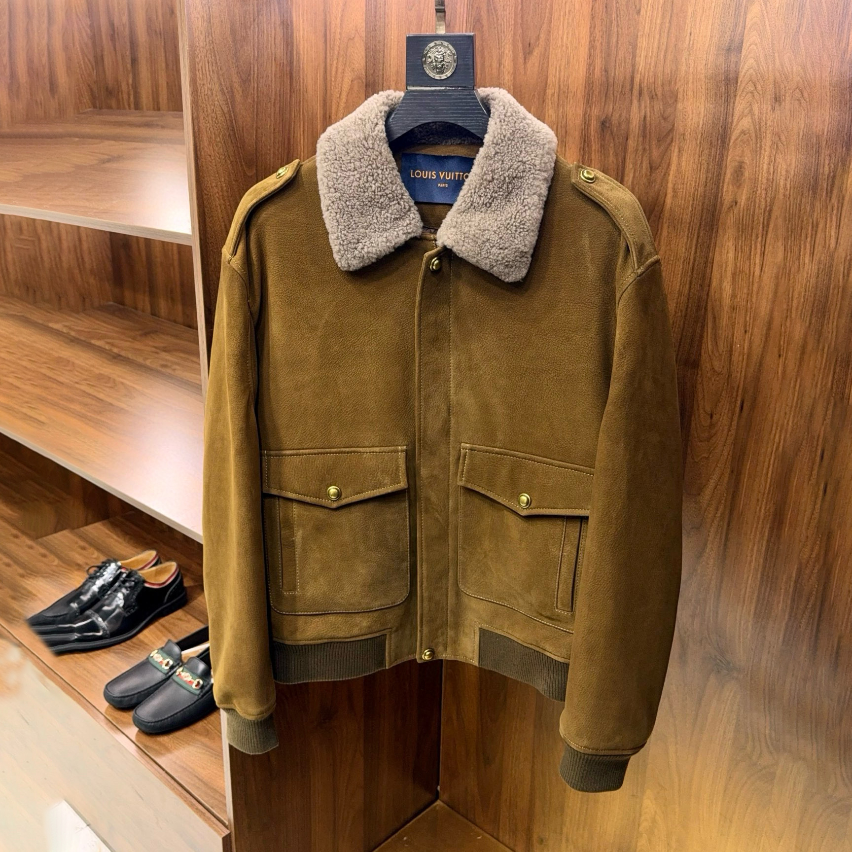 NIGO Louis Vuitton Men's Winter Fashion Classic Fleece Lined Collar Zipper White Goose Down Jacket #nigo79464