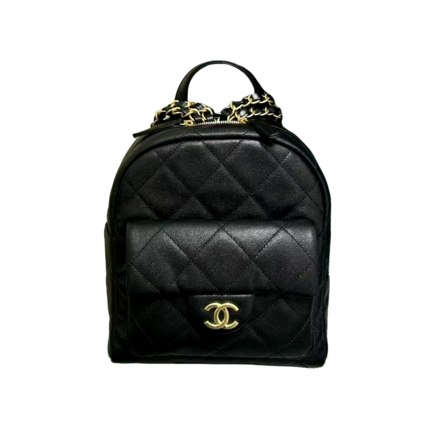 NIGO Chanel Women's Fashion Classic Solid Color Double Zip Leather Logo Backpack With Chain Straps Bag Bags AS5793-B22082-94305 #nigo79454