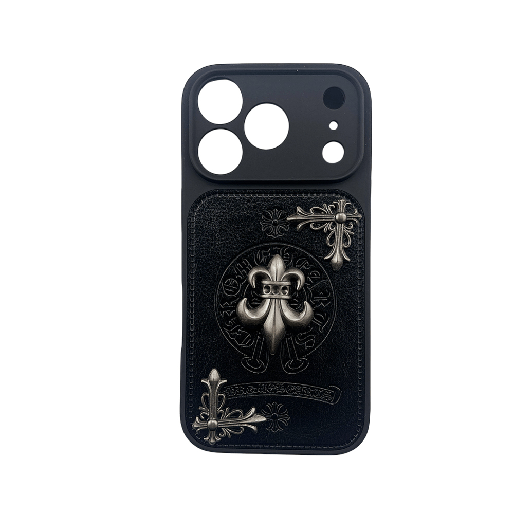 NIGO Chrome Hearts Men's And Women's Fashion Solid Color Logo Cross Print Decorative Leather Embossed Design Iphone Case  Accessories #nigo79469