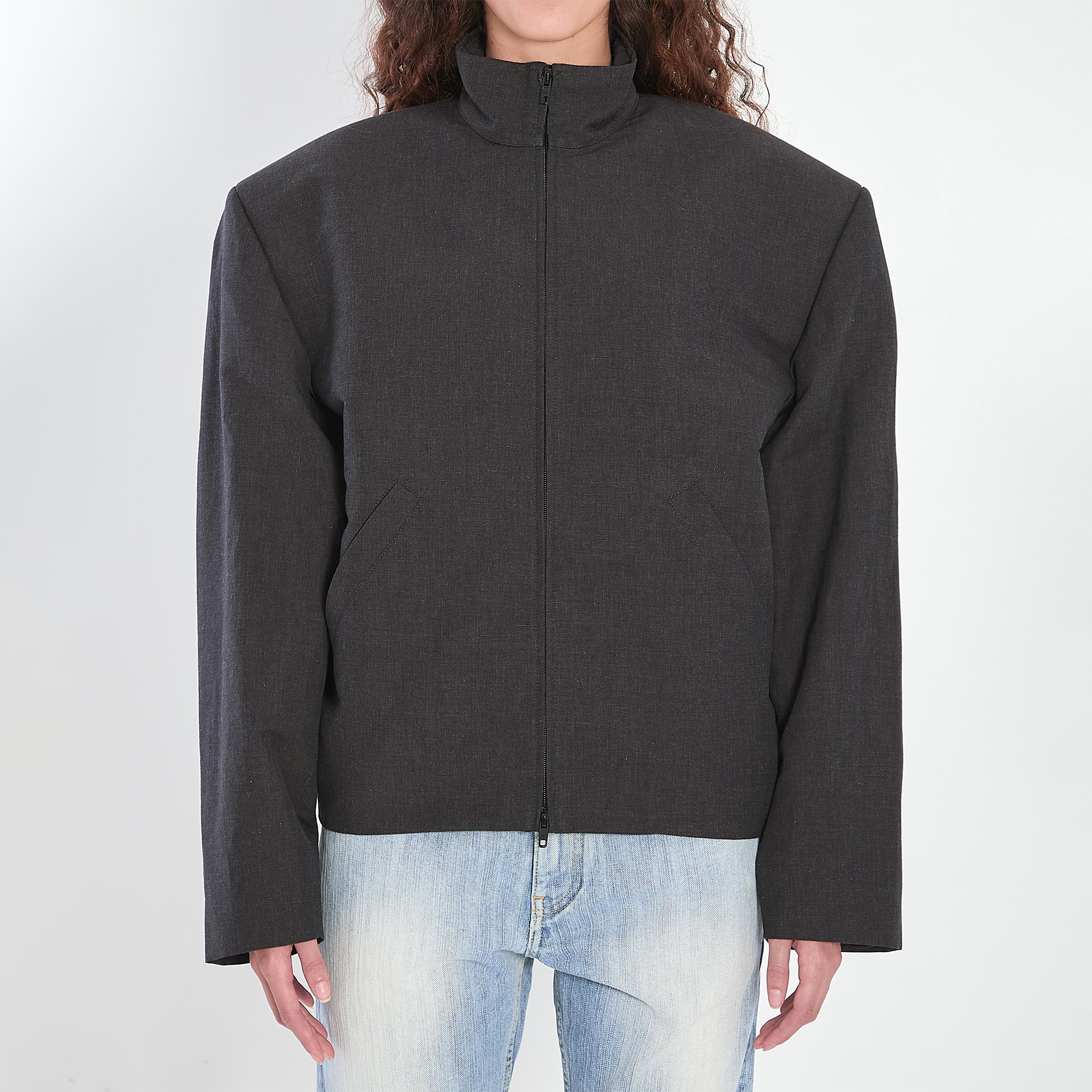 NIGO Balenciaga Women's Fall/Winter Padded Shoulder Zipper Solid Color Loose-Fit Short-Length Long-Sleeve Jacket Ngvp #nigo2716