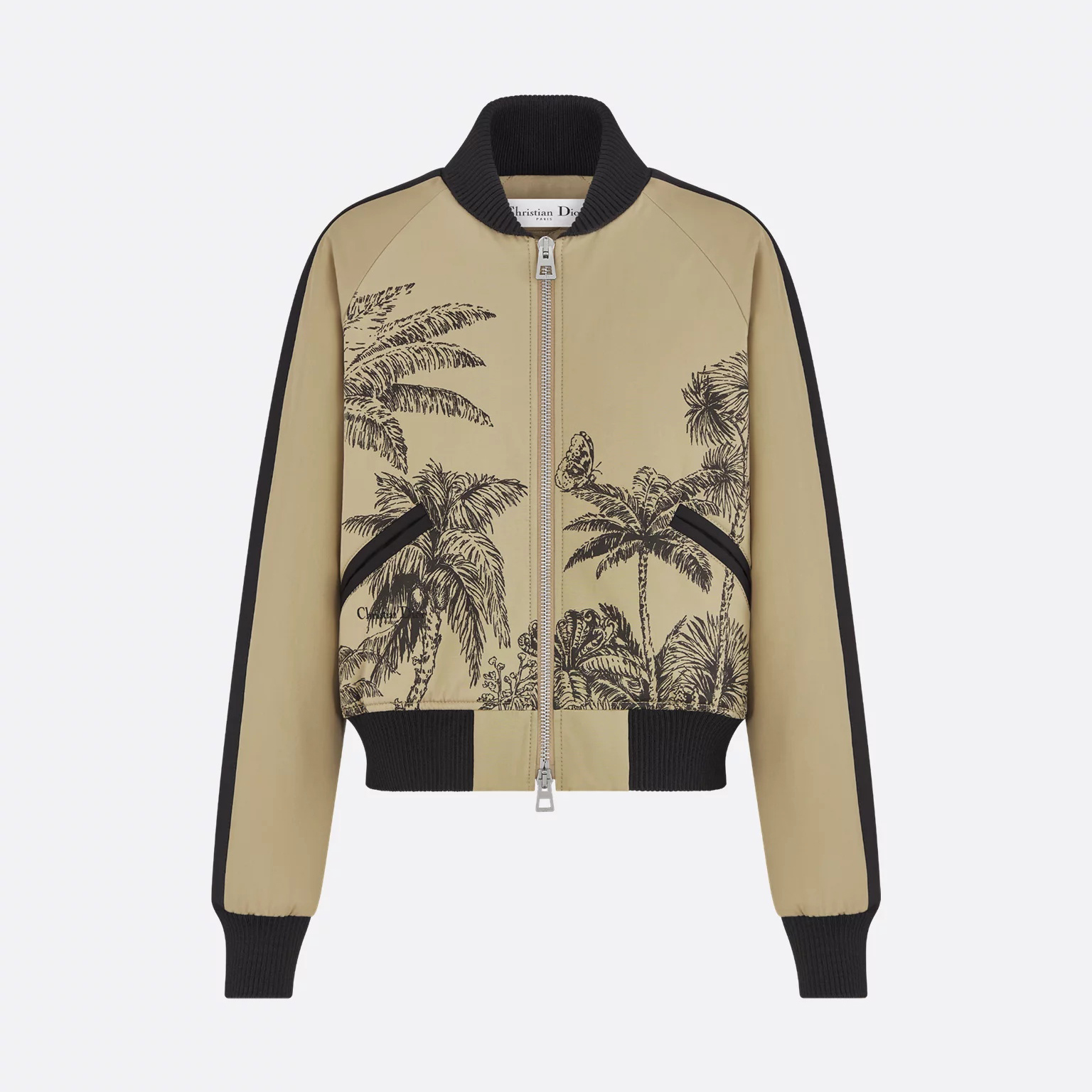 NIGO Dior Dioriviera Men's And Women's Fall/Winter Fashion Casual Color Block Zipper Palms Rui Print Pilot Jacket #nigo79487