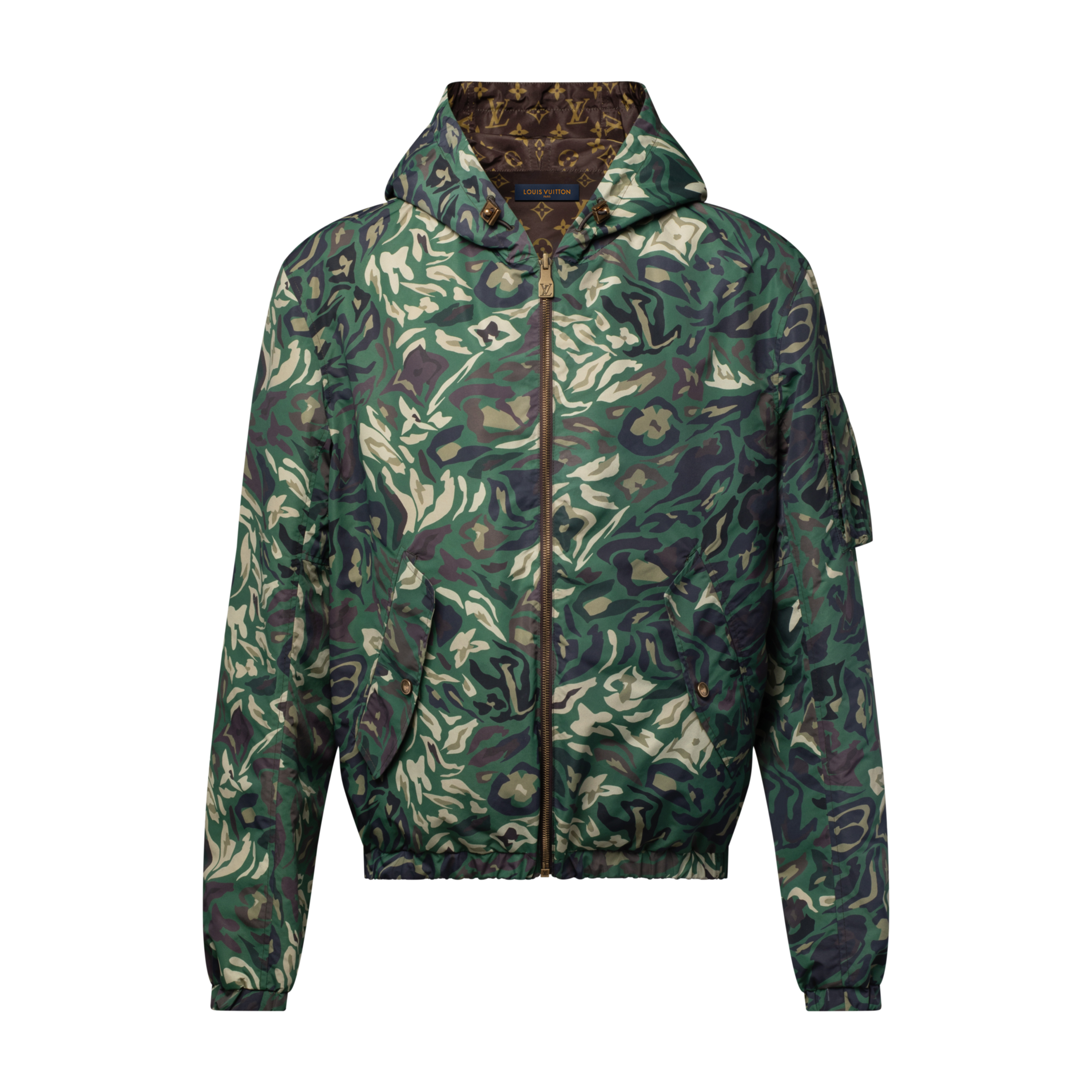 NIGO Louis Vuitton MONOGRAM Men's Spring/Fall Fashion Casual Hooded Zipper Camouflage Vintage Print Reversible Hooded Jacket Trench Coat Jacket #nigo79491