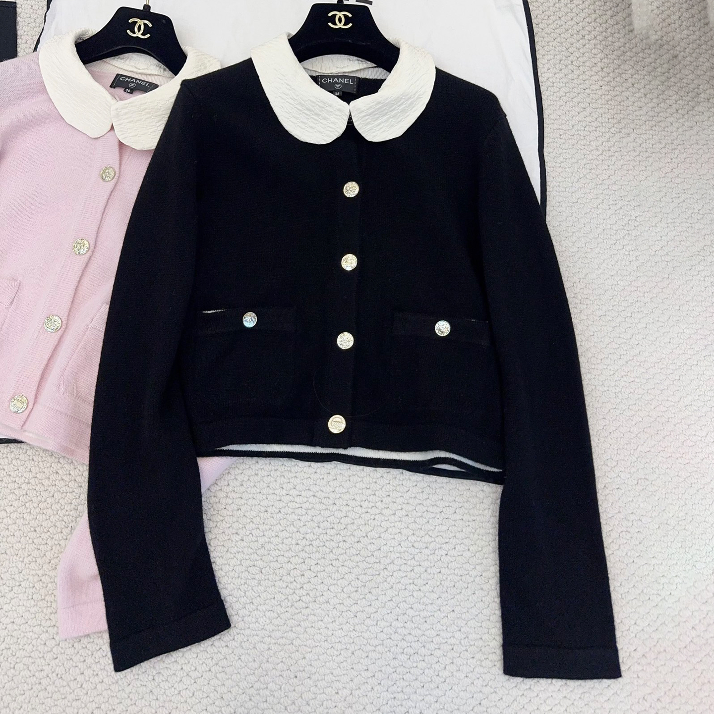 NIGO Chanel Women's Spring/Fall Color-Block Collared Single-Breasted Loose-Fit Long-Sleeve Cashmere Knit Cardigan Ngvp #nigo2719