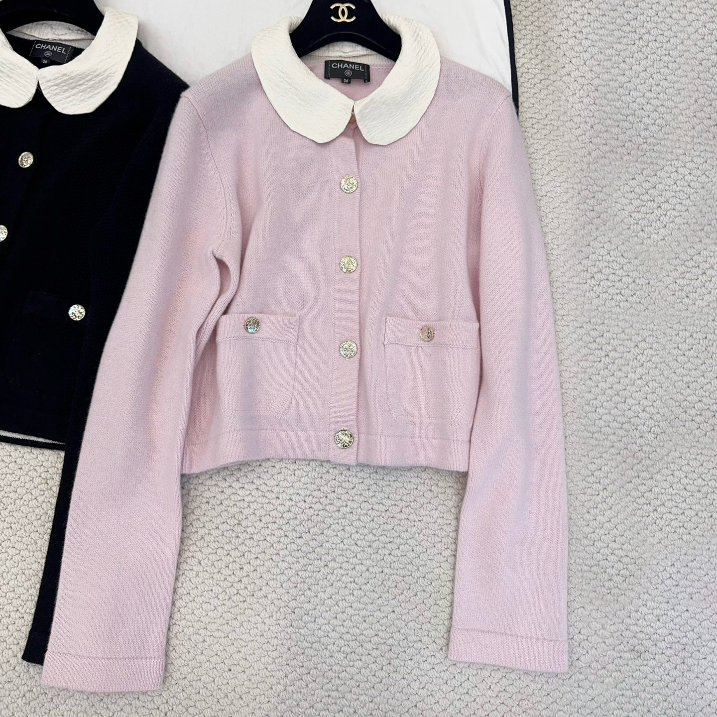 NIGO Chanel Women's Spring/Fall Color-Block Collared Single-Breasted Loose-Fit Long-Sleeve Cashmere Knit Cardigan Ngvp #nigo2719