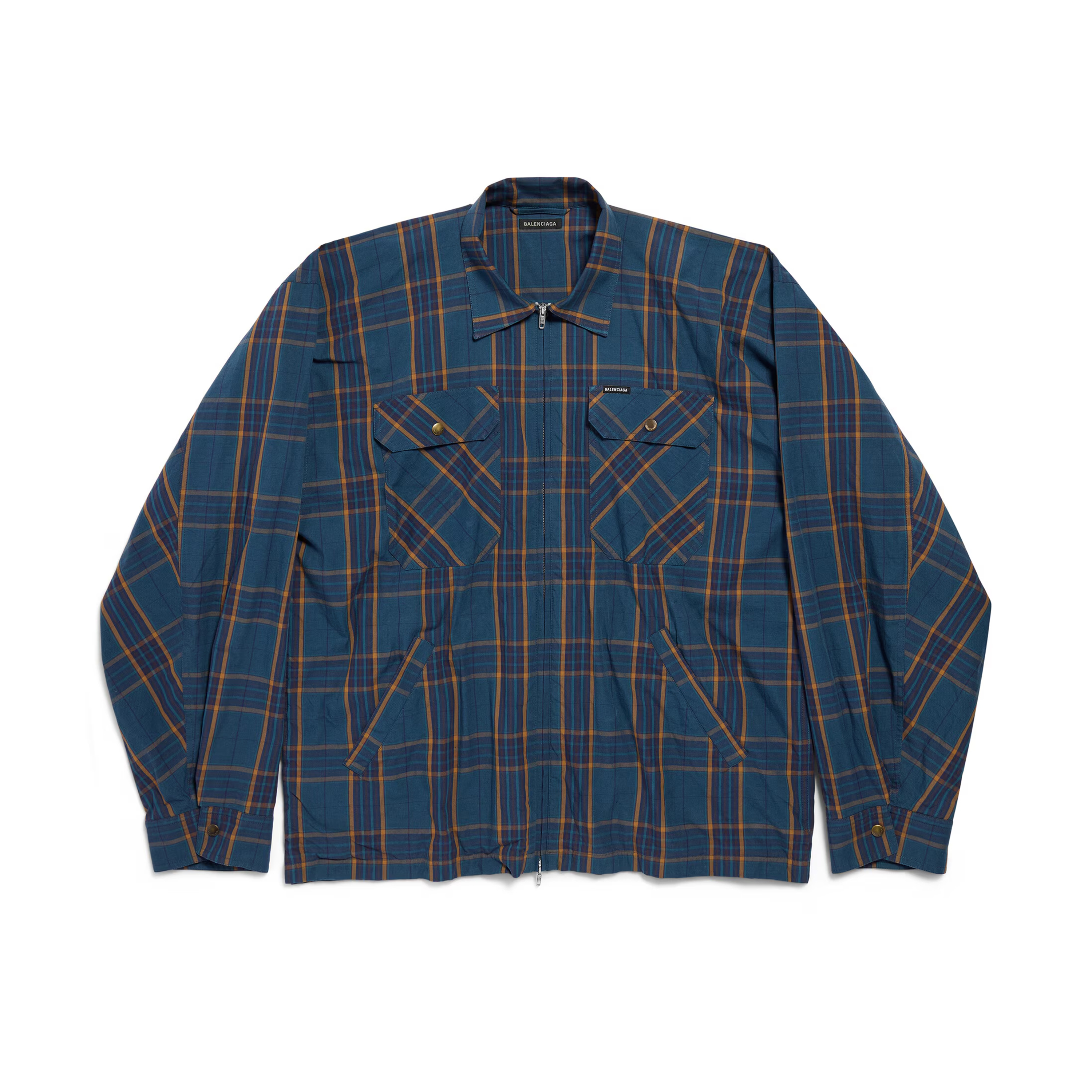 NIGO Balenciaga Men's Checkered Cotton Long-Sleeve Spring/Fall Solid-Color Collared Loose-Fit Zipper Shirt Ngvp #nigo2723