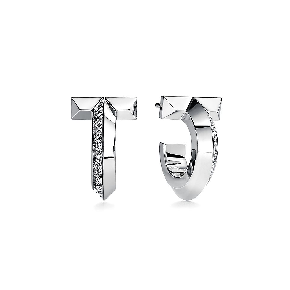 NIGO Tiffany & Co.  Women's Fashion Classic Minimalist Luxury Elegant T1 Hoop Semi Diamond Earrings Jewelry Accessories #nigo79537
