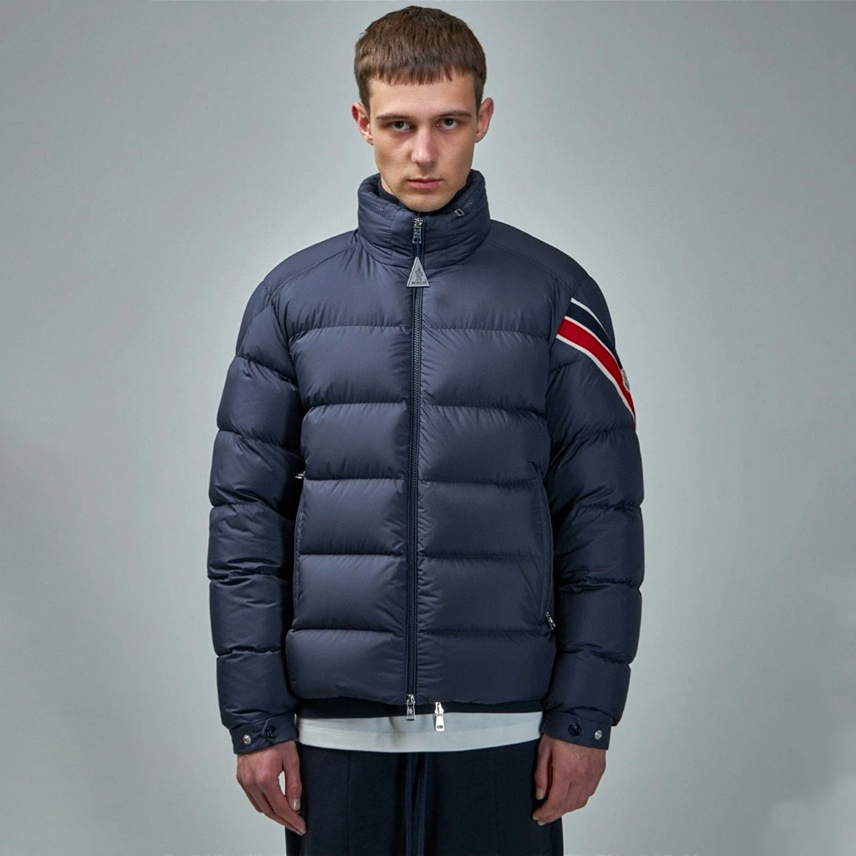 NIGO Moncler Men's Winter Fashion Casual High Neck Double Zip Goose Down Nylon Fabric Cotton Jacket Down Outerwear Jacket #nigo79539