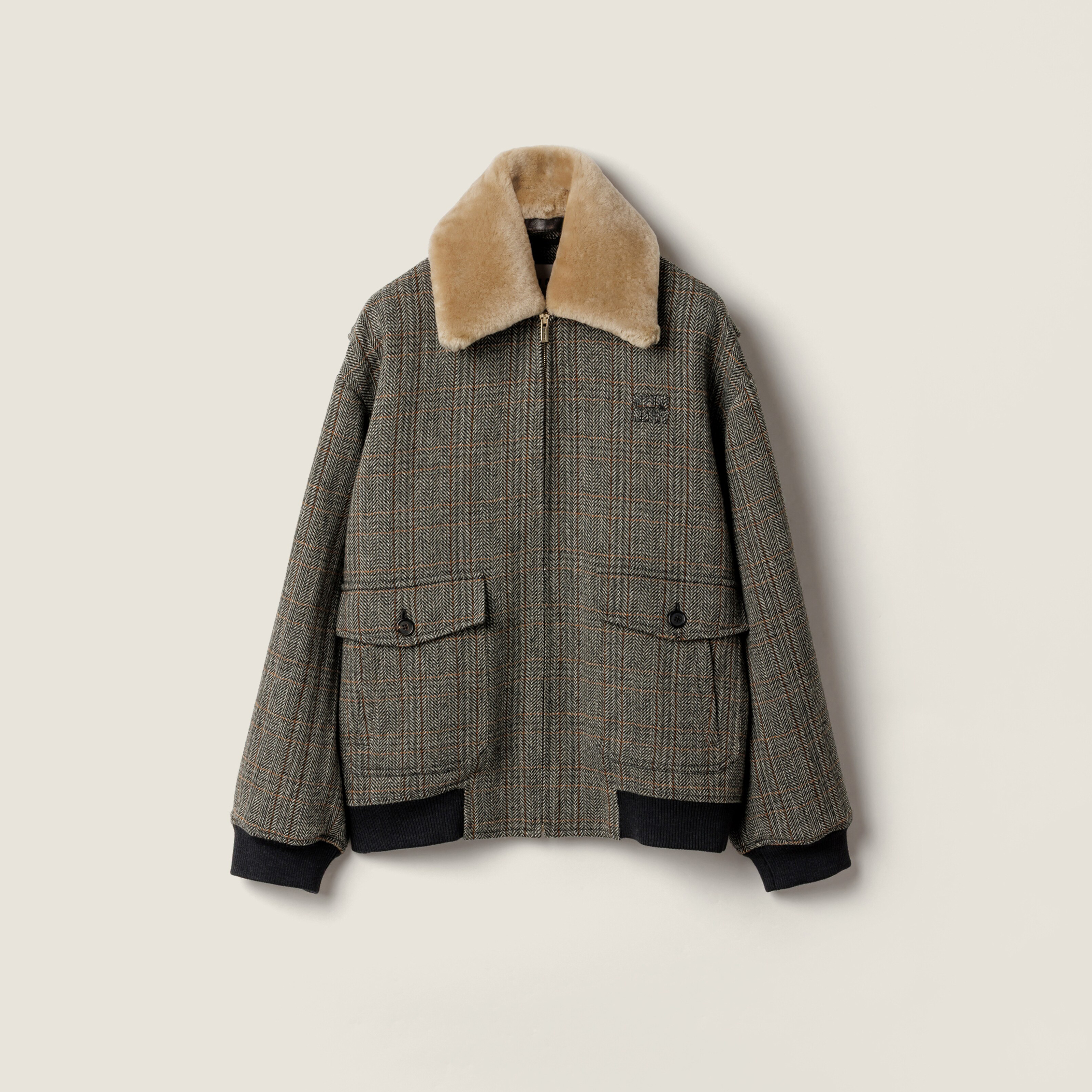 NIGO MiuMiu Women's Fall/Winter Fashion Casual Lapel Shearling Collar Zipper Long Sleeve Jacket #nigo79545