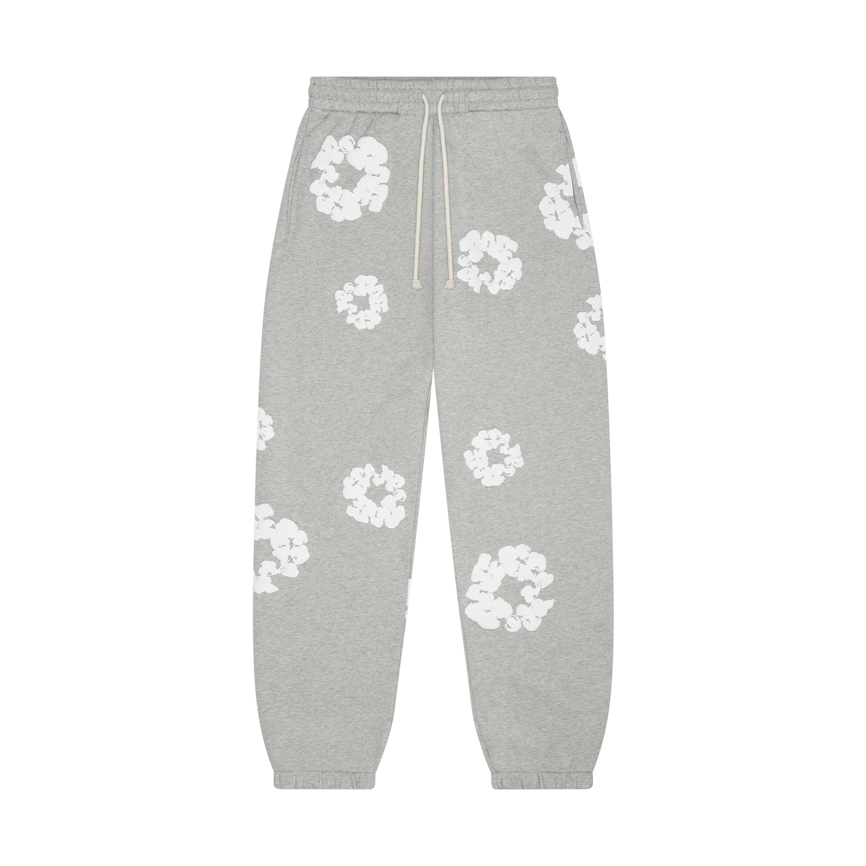 NIGO Denim Tears Men's And Women's Spring/fall Fashion Trend Solid Color Elastic Waist Tie Up Cotton Flower Foam Print American High Street Chic Brand Cuffed Sweatpants Long Pants #nigo79536