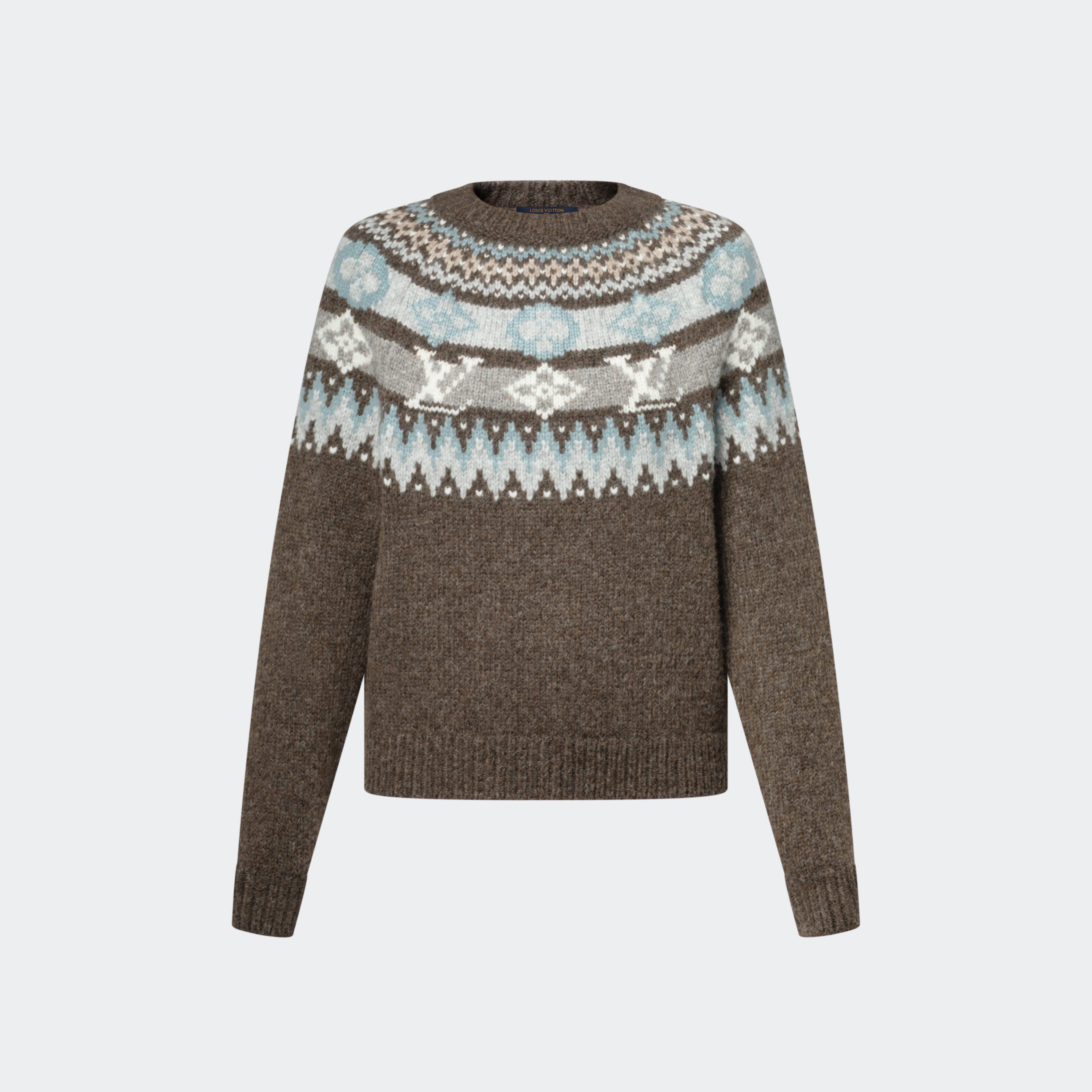 NIGO Louis Vuitton Women's Fall/winter Fashion Casual Crewneck Pullover With Logo Classic Print Fair Isle Knit Sweater #nigo79564