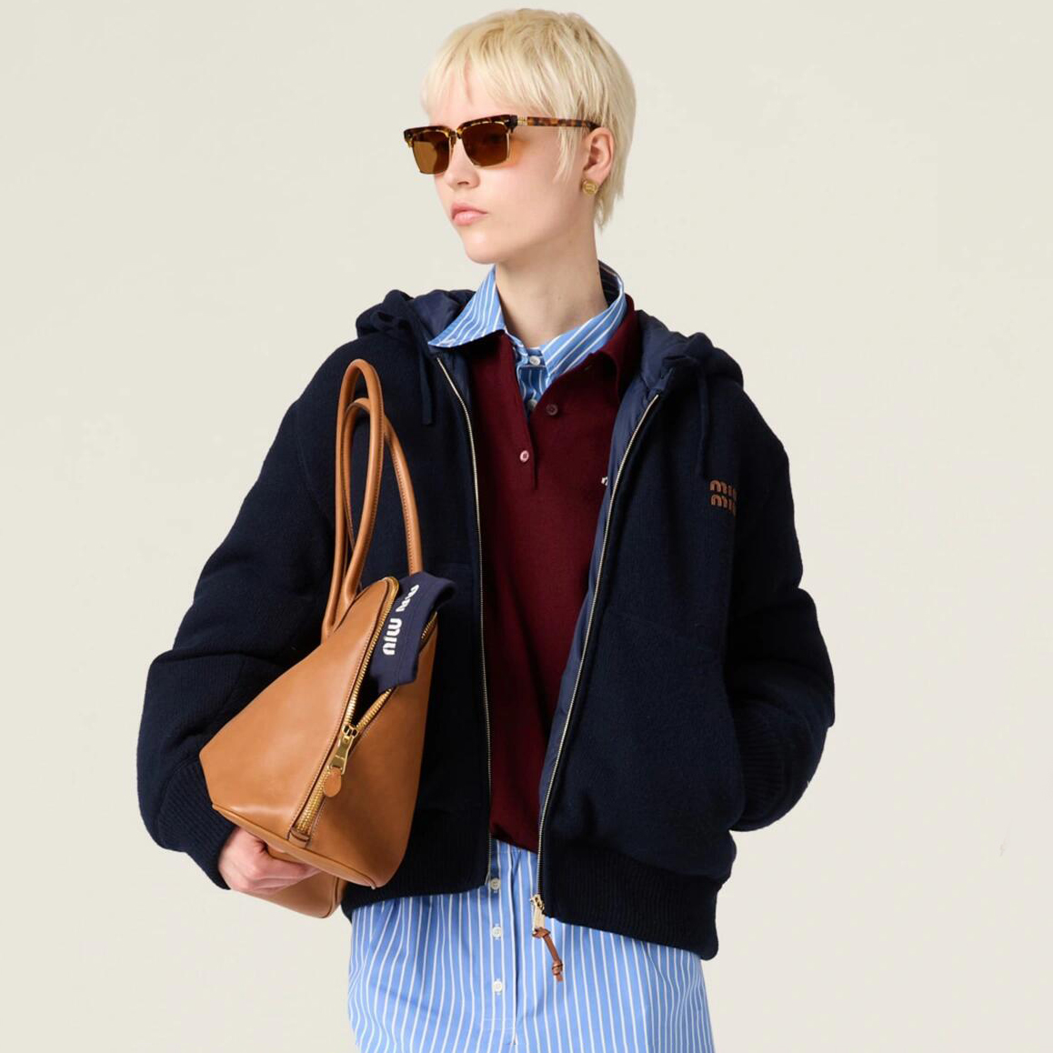 NIGO MiuMiu Men's And Women's Fall/winter Fashion Casual Hooded Zipper Cashmere Blend Down Jacket #nigo79563