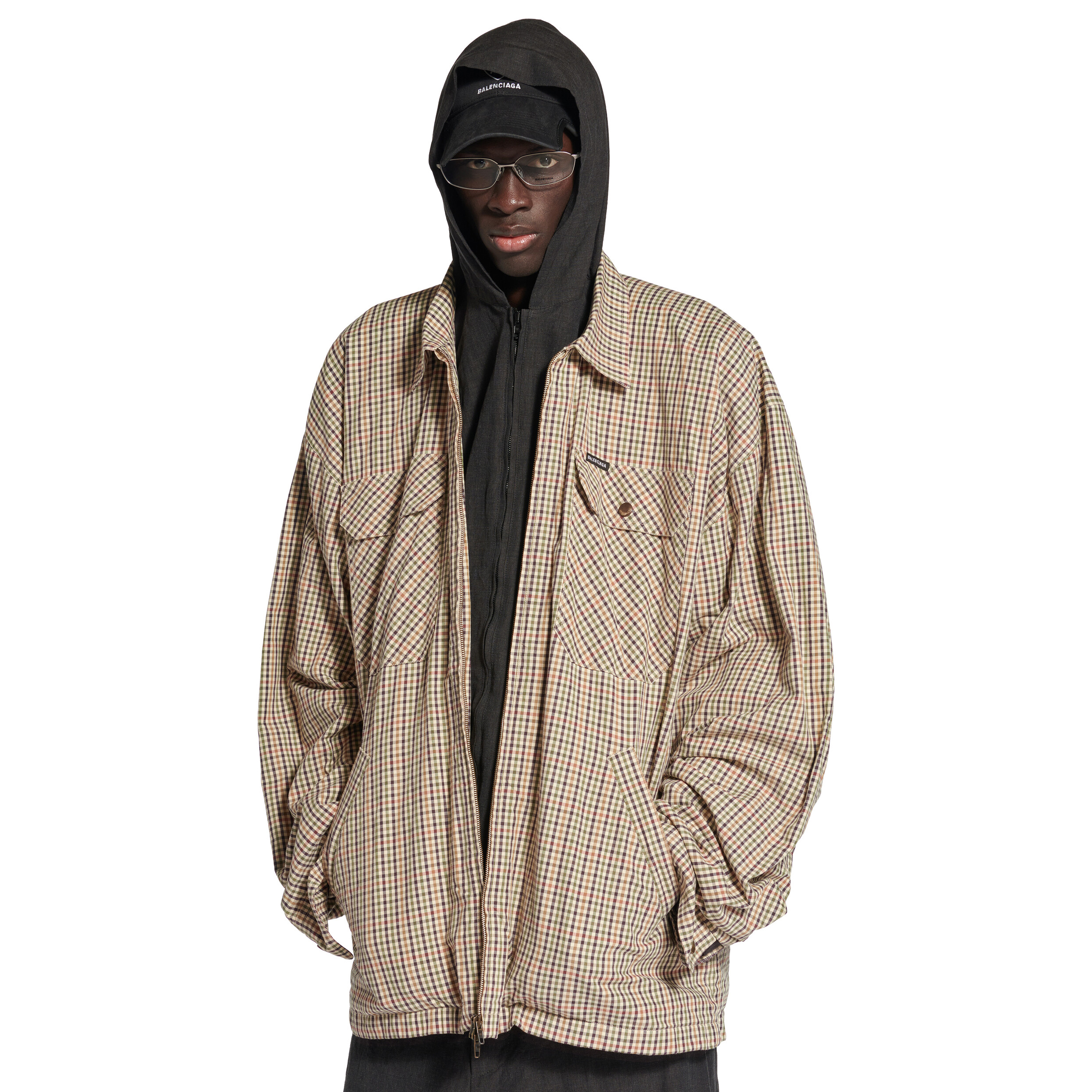 NIGO Balenciaga Men's And Women's  Fall/winter Fashion Casual Collared Zipper Plaid Shirt Style Oversized Jacket #nigo79556