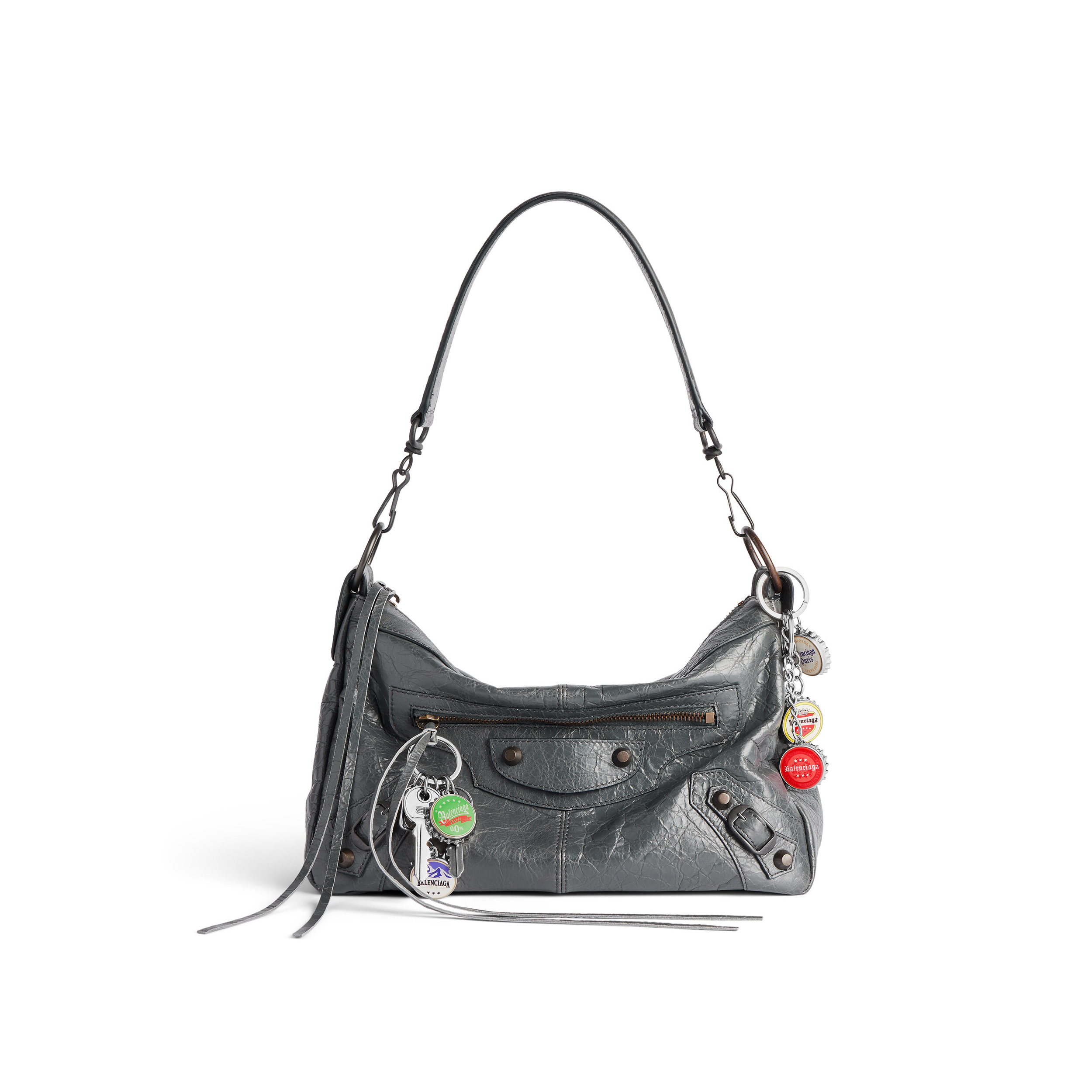 NIGO Balenciaga LE CITY MOTO Men's And Women's Fashion Classic Solid Color Zipper Closure Leather Adjustable Strap Shoulder Bag Crossbody Bag Motorcycle Bag Bags 8461882AB6Z1251 #nigo79567