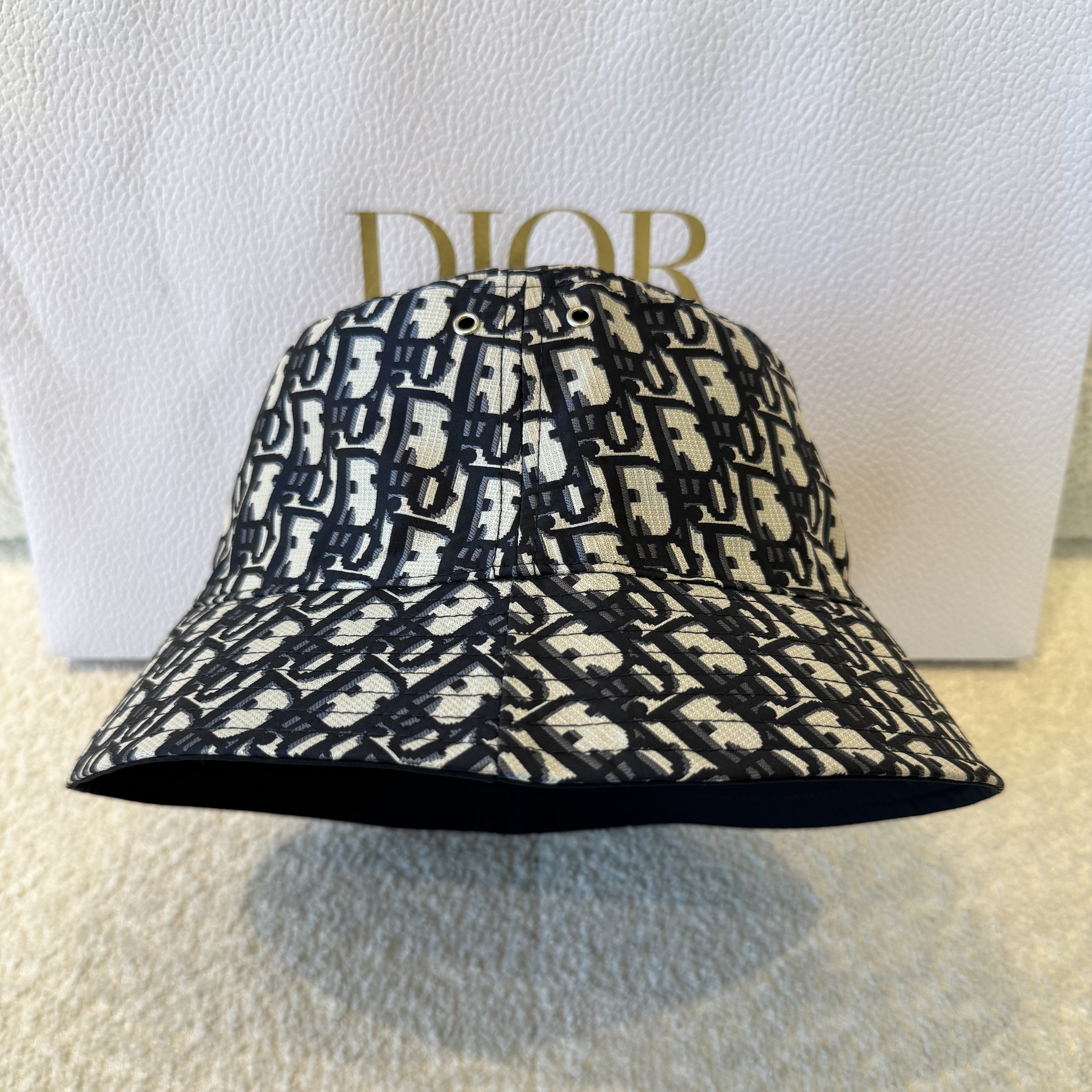 NIGO Dior Men's And Women's Spring/fall Fashion Casual Reversible Design Oblique Print Cotton Fisherman's Hat  Accessories #nigo79561