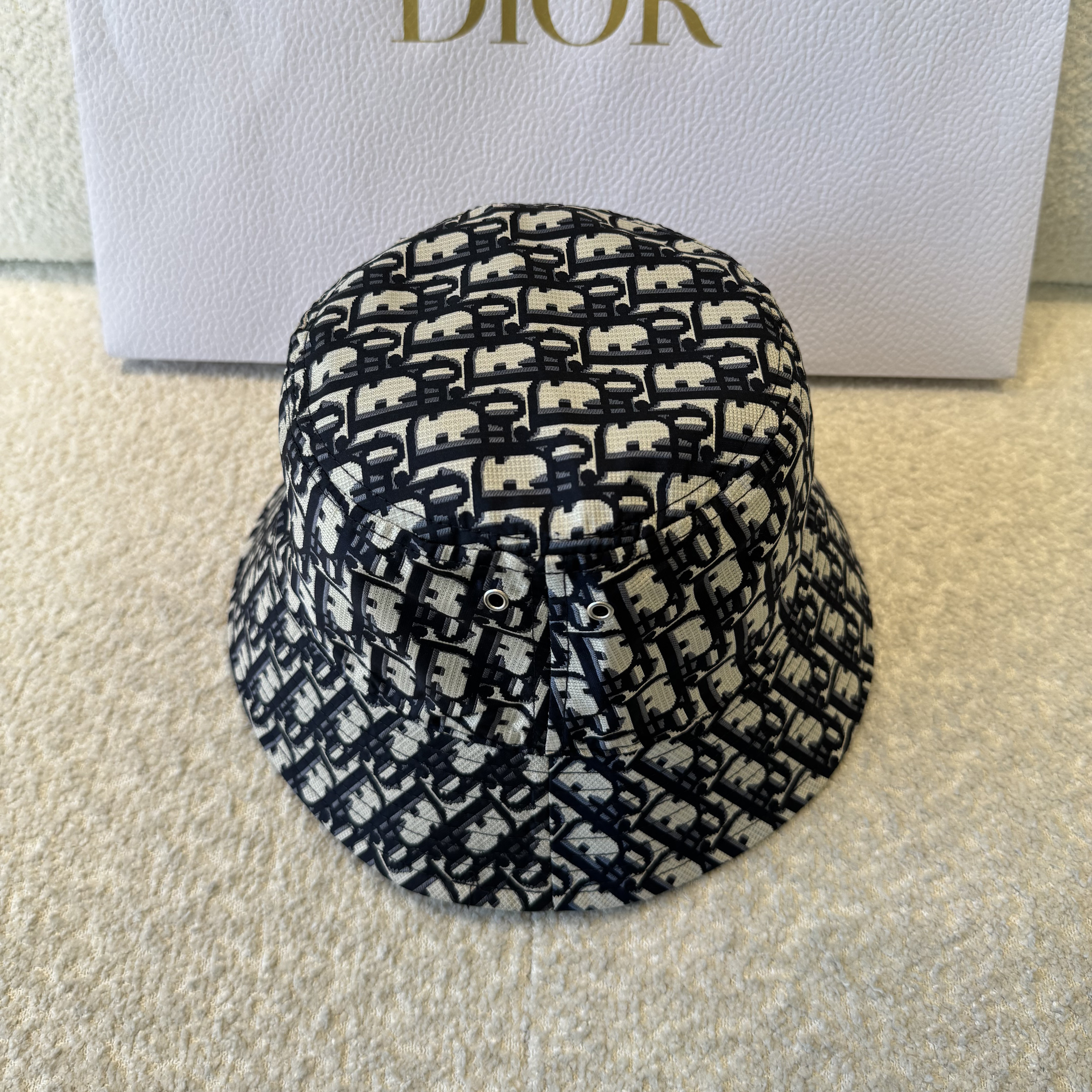 NIGO Dior Men's And Women's Spring/fall Fashion Casual Reversible Design Oblique Print Cotton Fisherman's Hat  Accessories #nigo79561