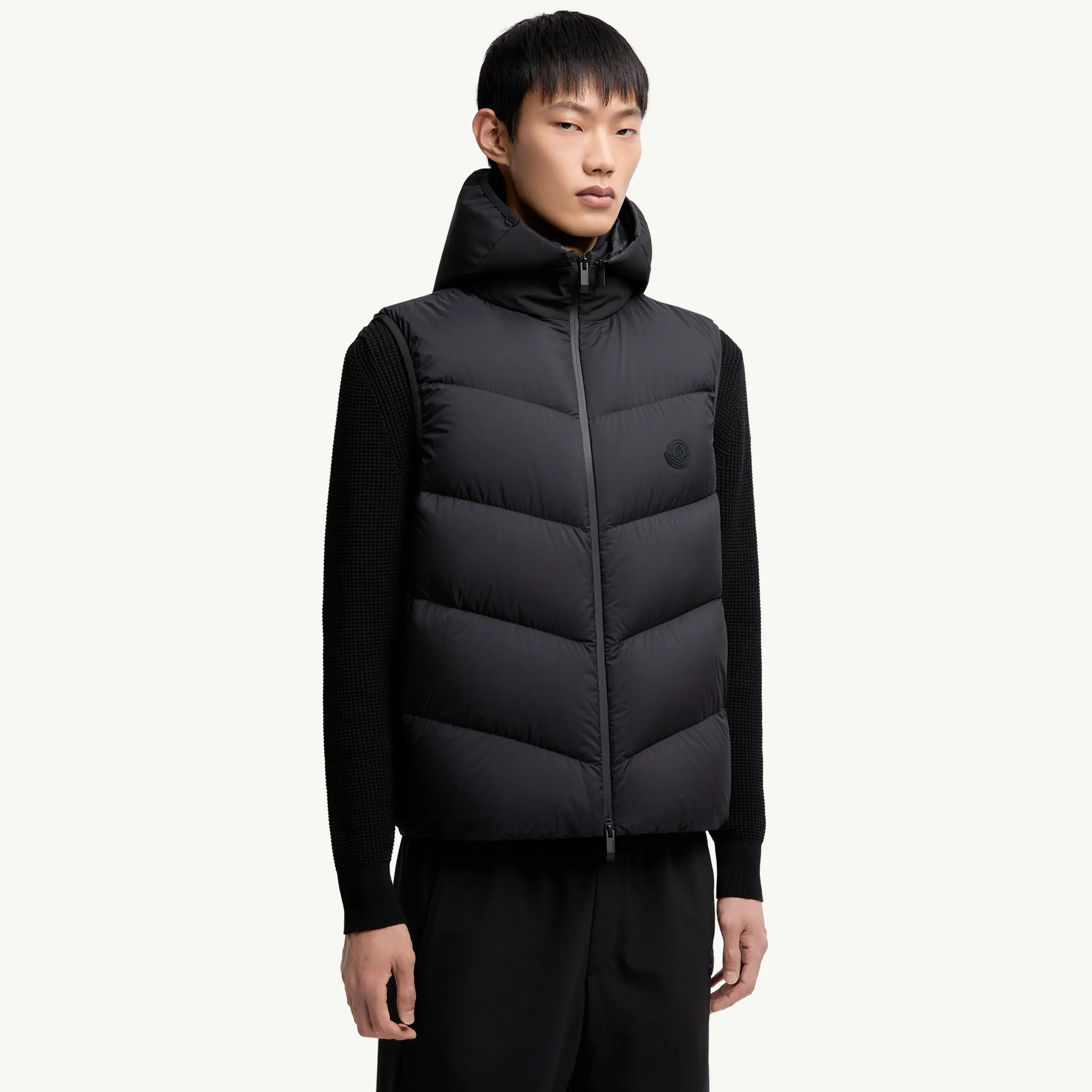 NIGO Moncler Guersac Men's Fall/Winter Fashion Casual Twill Contrast Color Hooded Zipper White Goose Down Vest #nigo79569