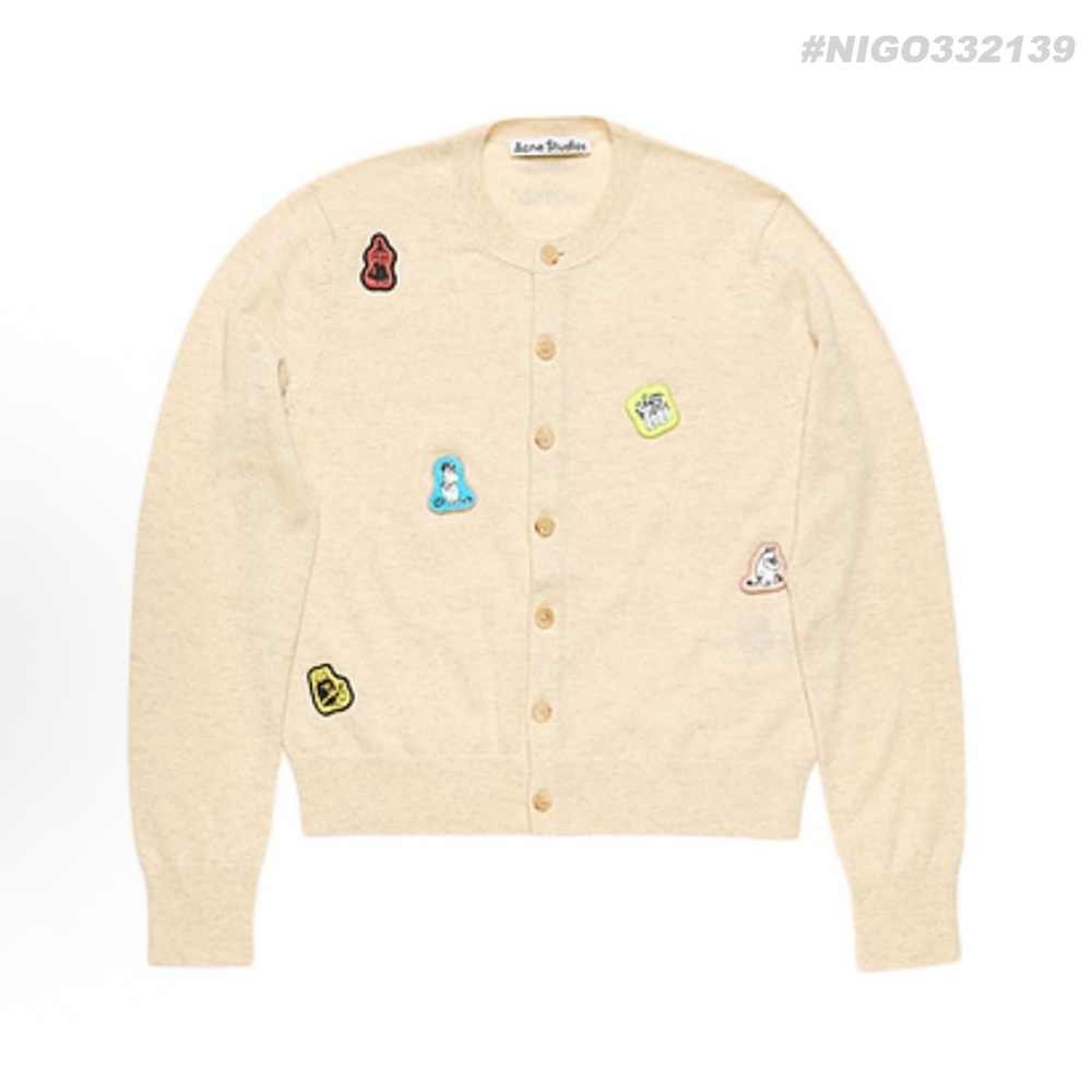 NIGO Acne Stuidos x moomin Co-branded women’s cartoon round neck casual knitted cardigan #nigo332139