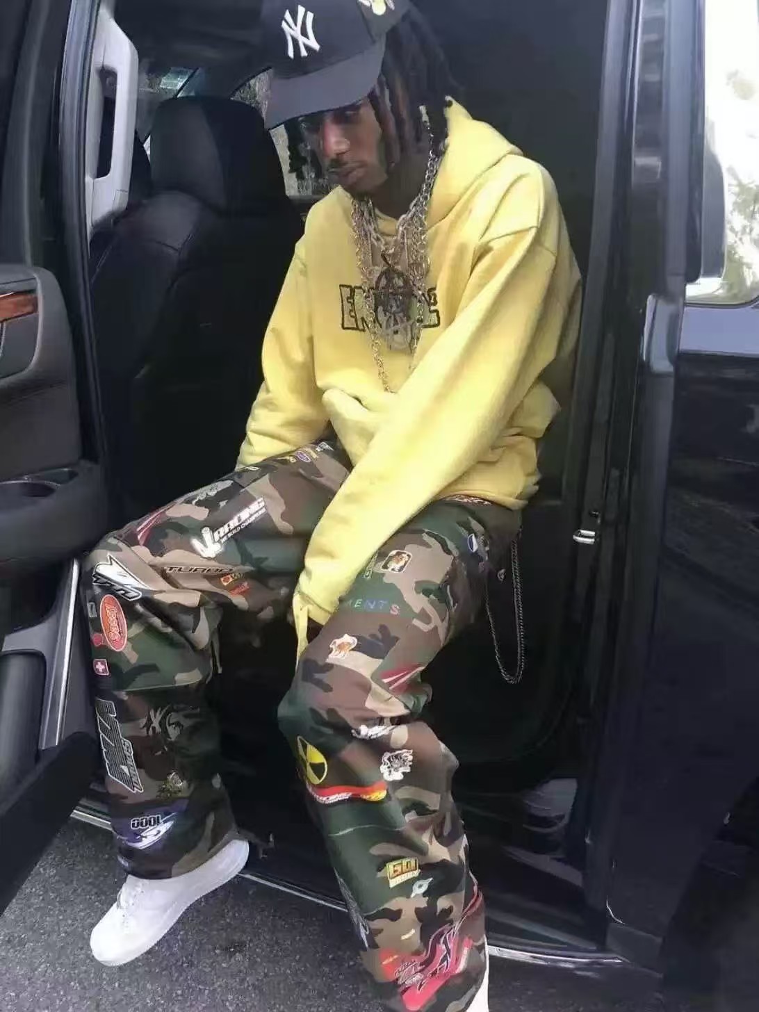 NIGO VETEMENTS Opium YVL Style Camouflage Sticker Printed Straight Overalls Playboicarti Same Style #nigo332197