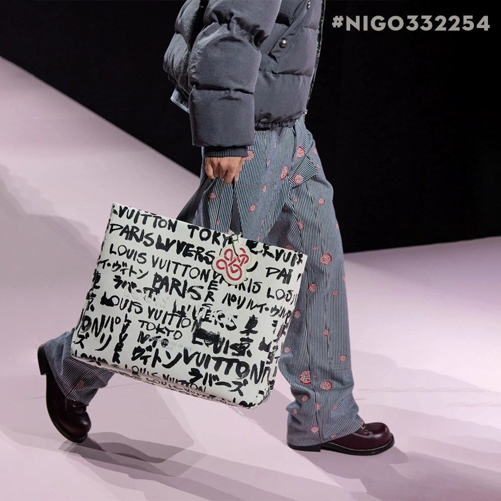 NIGO LOUIS VUITTON x NIGO Men's and Women's Shopper Tote Medium Bag Daily Cowhide Shopping Bag With Brand Logo Print #nigo332254