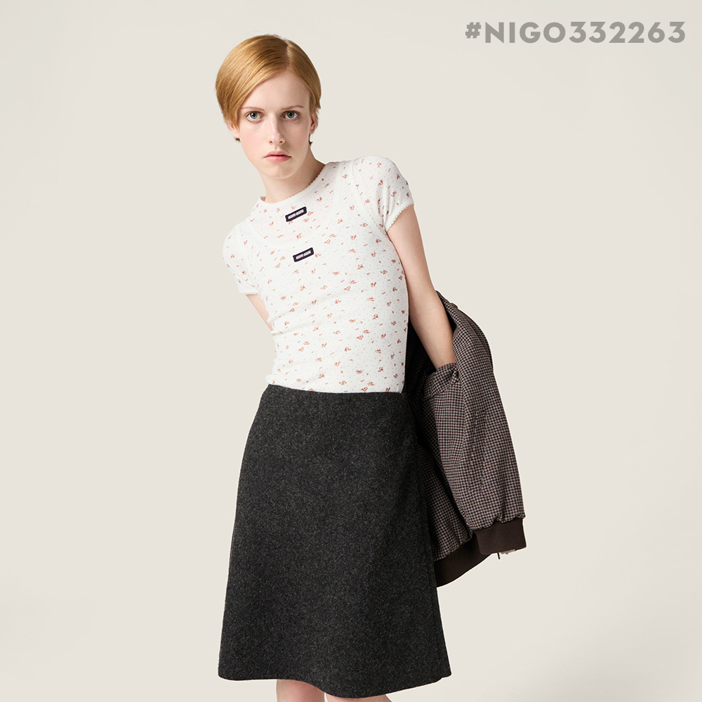 NIGO MIUMIU Women's Ribbed Knit Crew Neck Logo Patch Straight Tank Top #nigo332263