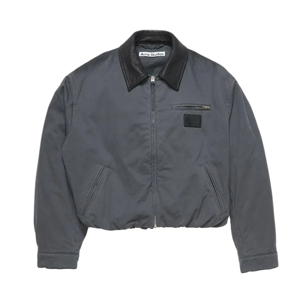 NIGO Acne Studios SS25 Men's and Women's Barn Logo Patch Fitted Zip Off Shoulder Long Sleeve Bomber Jacket #nigo332324