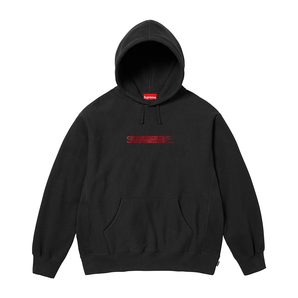 NIGO Supreme x Swarovski Men's and Women's FW25 WEEK4 Motion Logo Hooded Sweatshirt rhinestone dynamic logo kangaroo pocket hooded sweatshirt #nigo332326