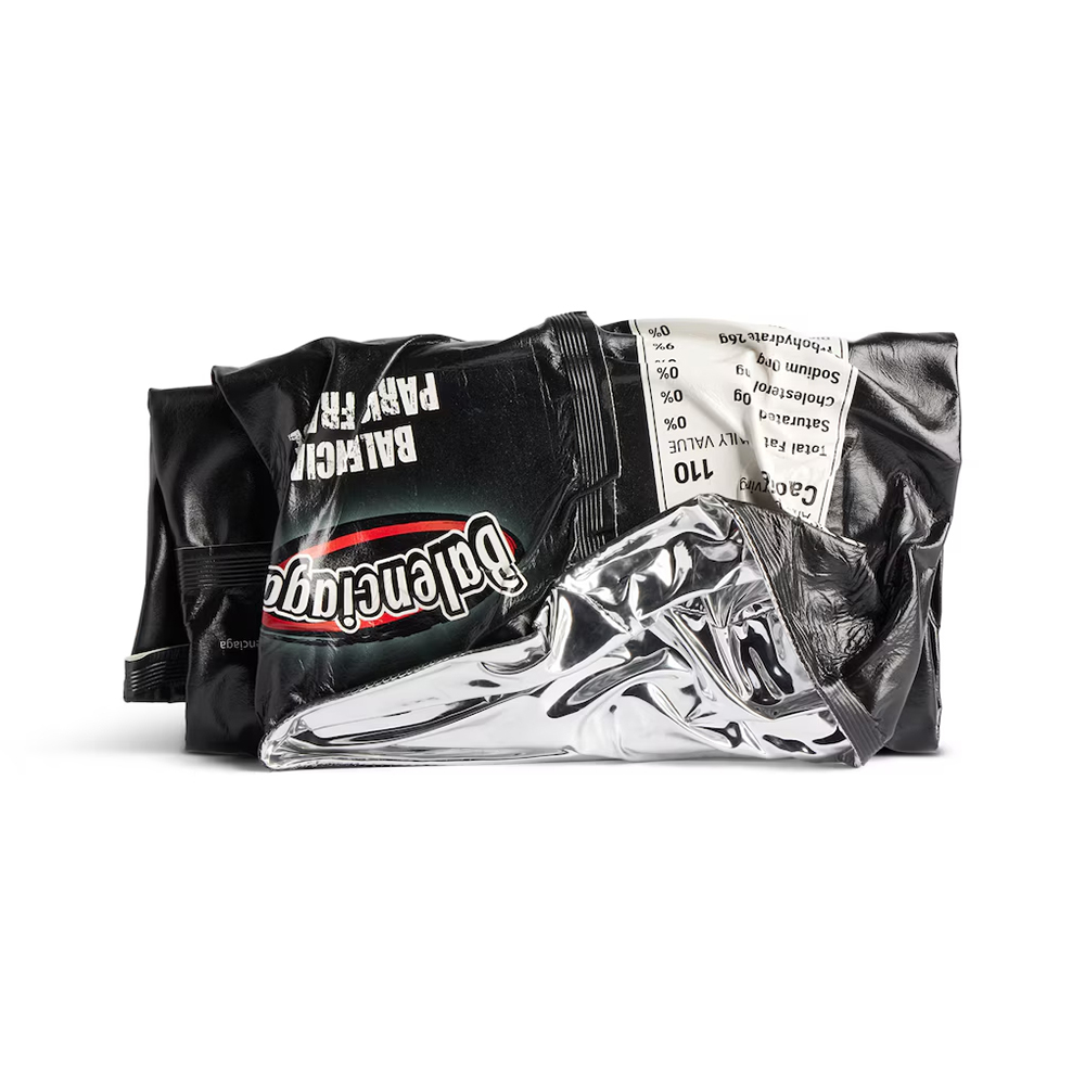 Balenciaga Balenciaga hand-worn shiny cowhide wallet clutch women's black Show style potato chip clutch bag #nigo332327