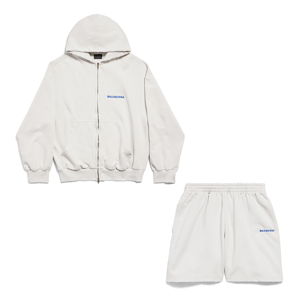 NIGO Balenciaga 25FW New Letters Embroidered Logo Hooded Zipper Jacket Cotton Terry Fabric Loose Short Design Simple Embroidery Logo Finished Washing Old destruction Process #nigo332365