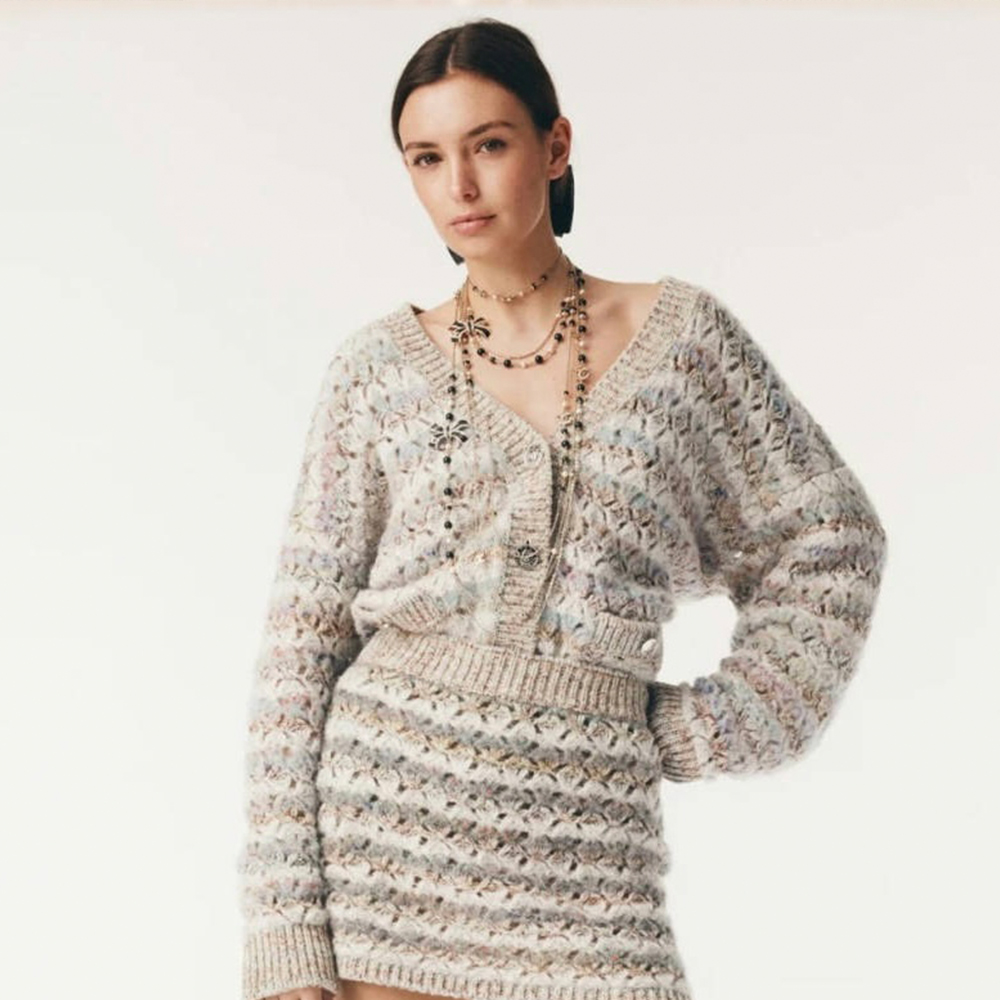 NIGO Chanel 25FW Multiple Color Block Cardigans Retro V-Neck Loose Contrast Striped Knitted Jacket #nigo332368