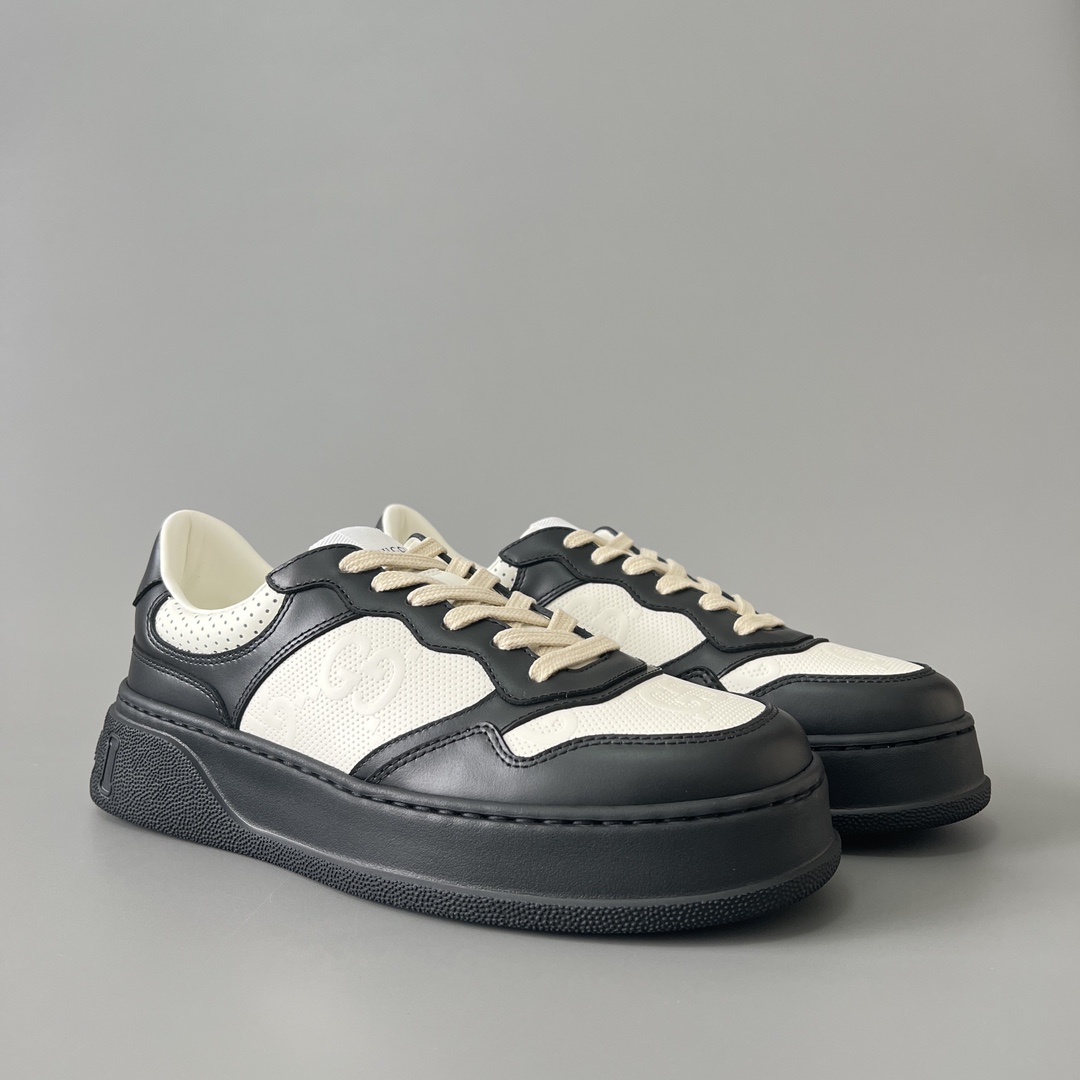 NIGO Gucci Chunky BGG Black And White Panda Biscuit Shoes Couple Model Cowhide Stitching GG Embossed Cowhide #nigo332565