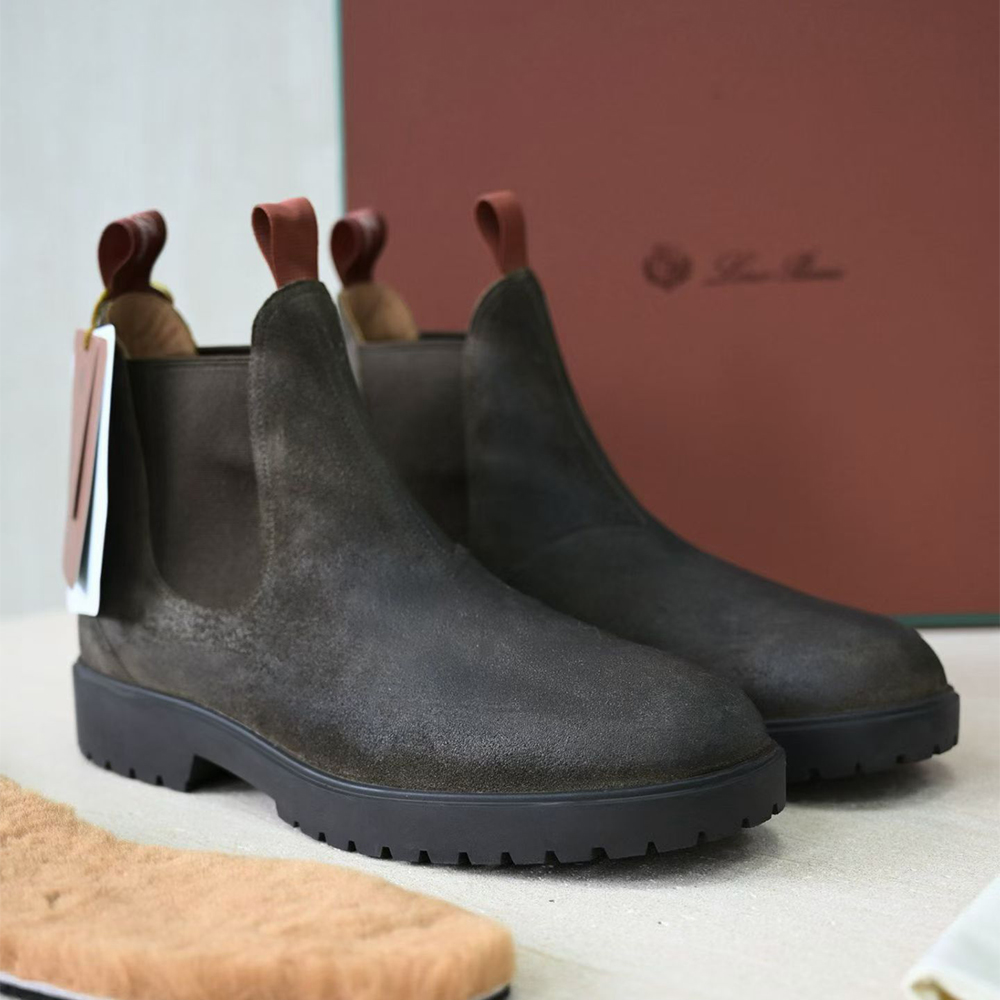 NIGO Loro Piana Men's Dover Walk Men's Chelsea Boots Winter shoes Low Cut Round Toe Martin Boot #nigo332379