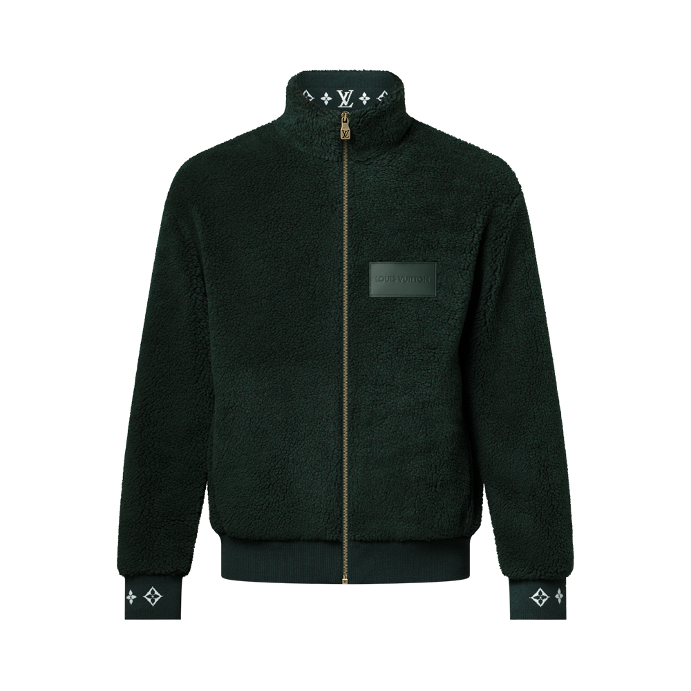 NIGO Louis Vuitton Women's and Men's Dark Green Suede Leather Label Teddy Velvet Suede Belted Jacket With Leather Patches #nigo332529