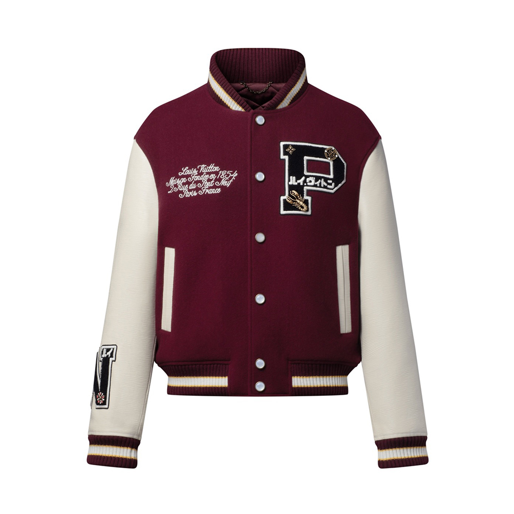 NIGO Louis Vuitton x Nigo 25FW Men's Letter Badge Printed Stand Collar Pocket Long Sleeve Baseball Uniform #nigo332524