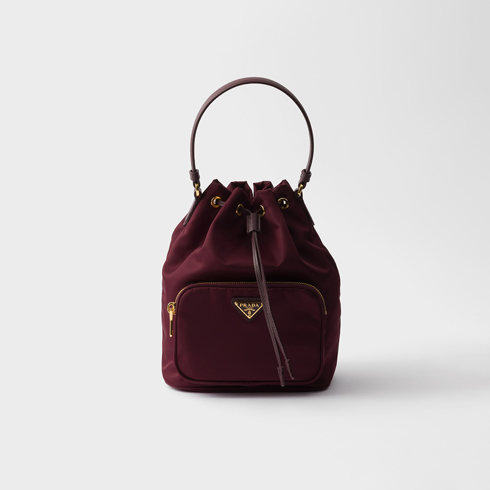 NIGO Prada Duet Recycled Nylon Bucket Bag Drawstring Closure Shoulder Bag #nigo332667