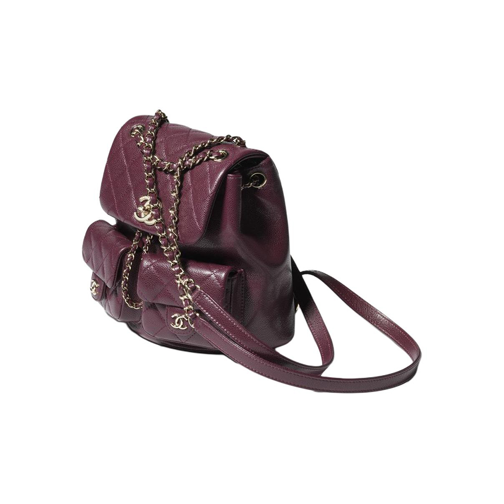 NIGO Chanel Women's Duma Bordeaux Red Leather Frog Large Backpack #nigo332640