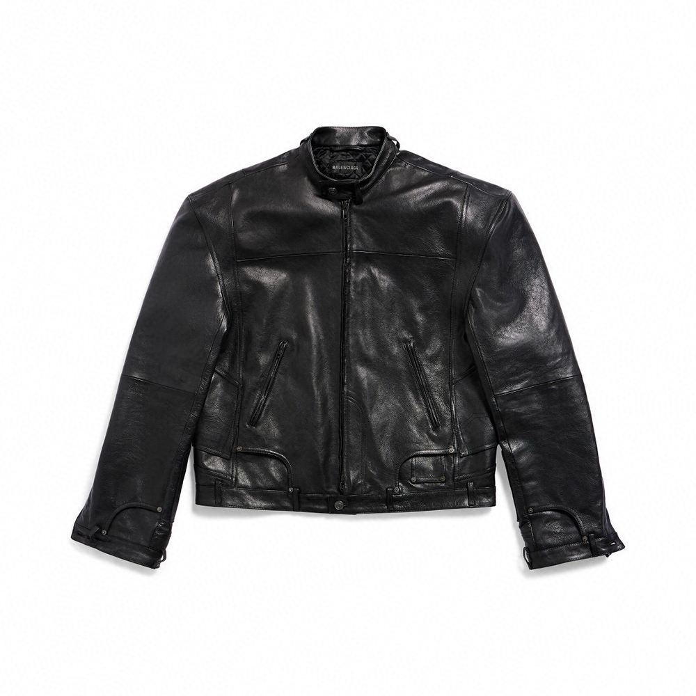 NIGO Balenciaga 25FW Cowhide Jacket Bew Double Zipper Ribbed Cuffs Leather Jacket Loose Version #nigo332836