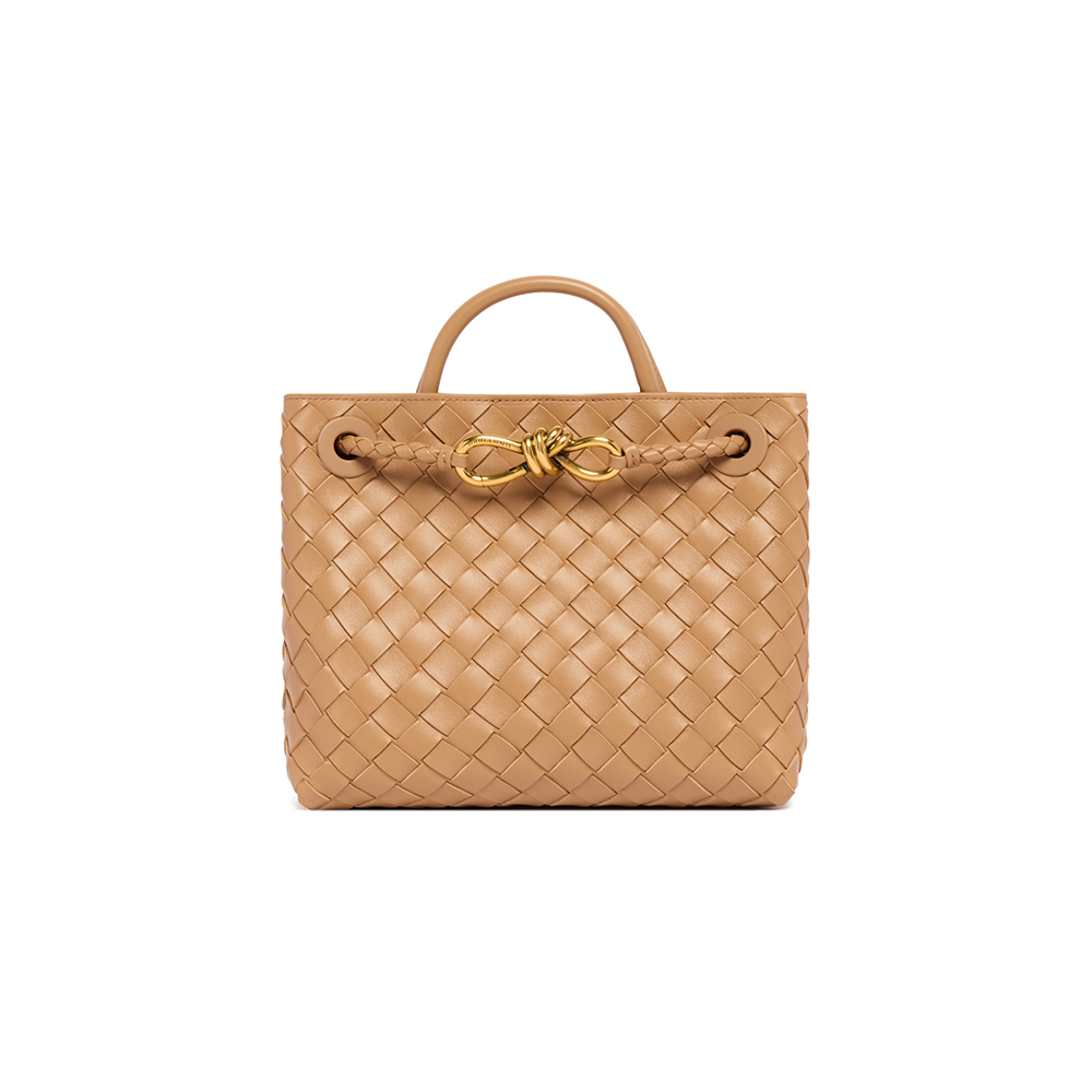 NIGO Bottega Veneta Andiamo Woven Design Leather Single Room Tote Women's Brown #nigo332699