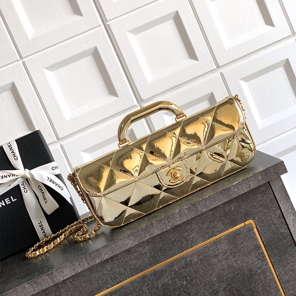 NIGO Chanel 25K Women's Classic Lattice Chain Shoulder Crossbody Bag Baguette Bag Calfskin Handbag #nigo332609