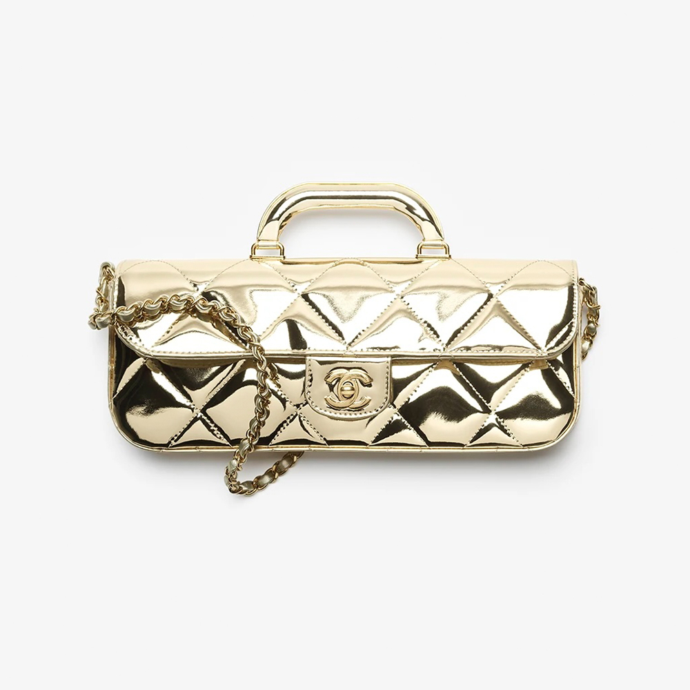 NIGO Chanel 25K Women's Classic Lattice Chain Shoulder Crossbody Bag Baguette Bag Calfskin Handbag #nigo332609