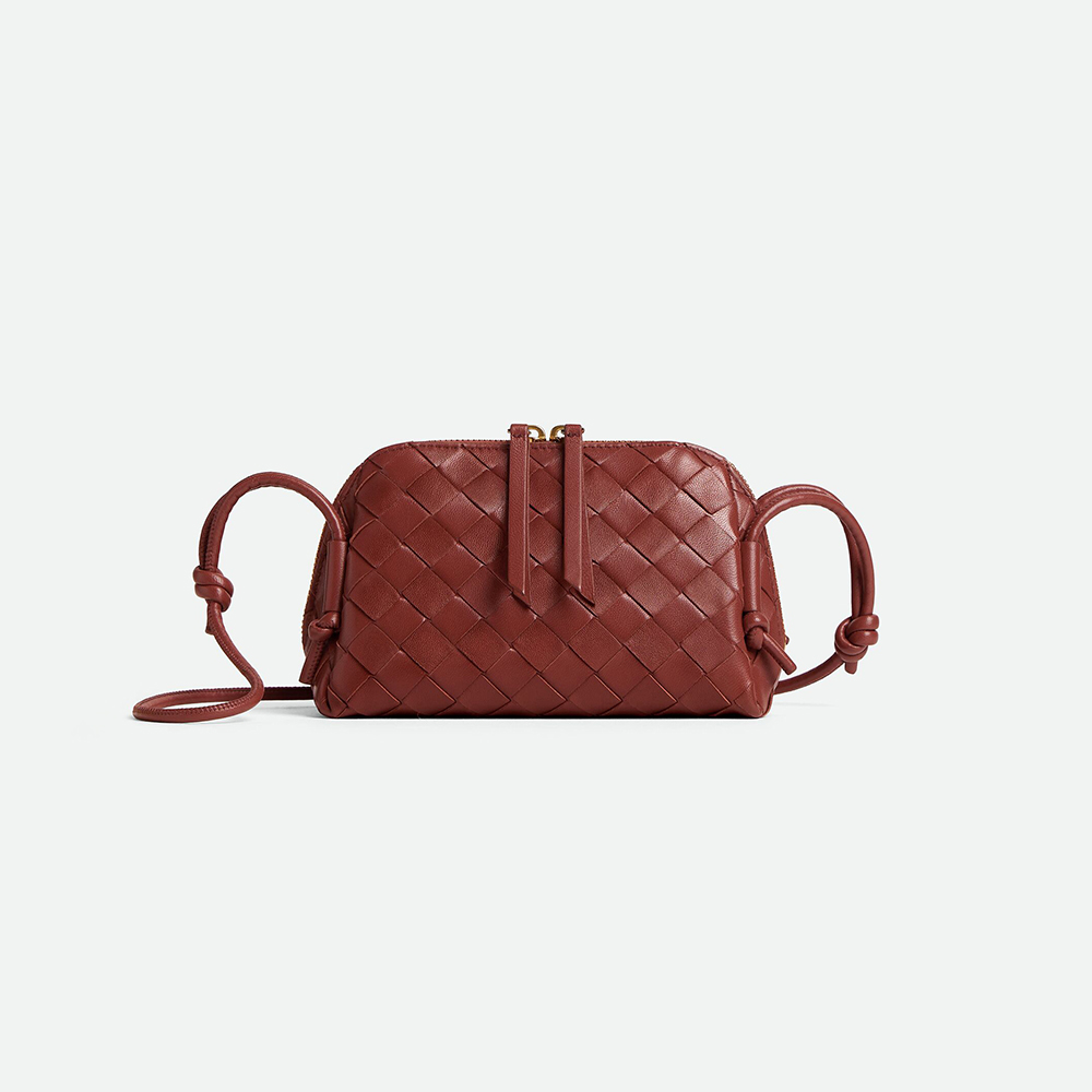 NIGO Bottega Veneta Women's Concert Intrecciato Weave Adjustable Tubular Shoulder Strap Sliding Knotted Sheepskin Clutch #nigo332754