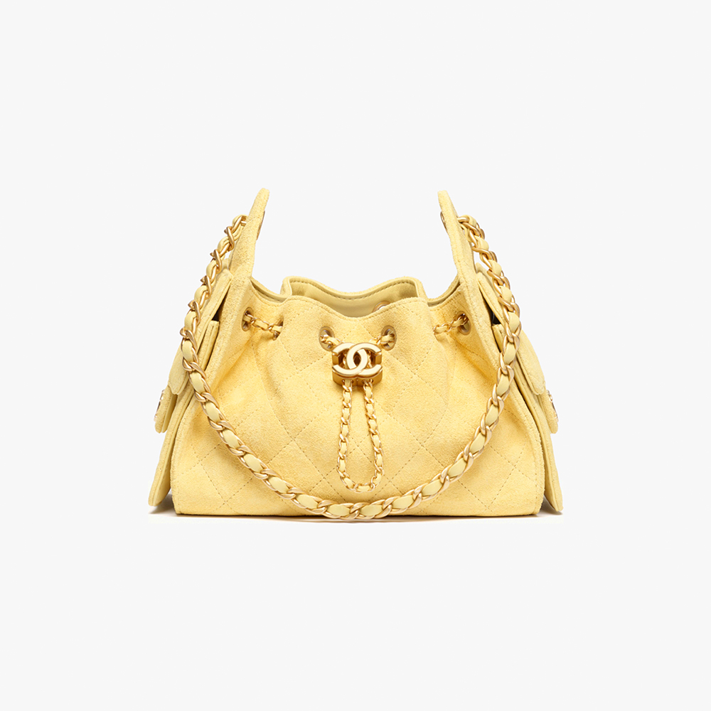 NIGO Chanel 25 Women's Mini Bag Suede-Effect Calfskin And Gold-Tone Metal Yellow #nigo332928